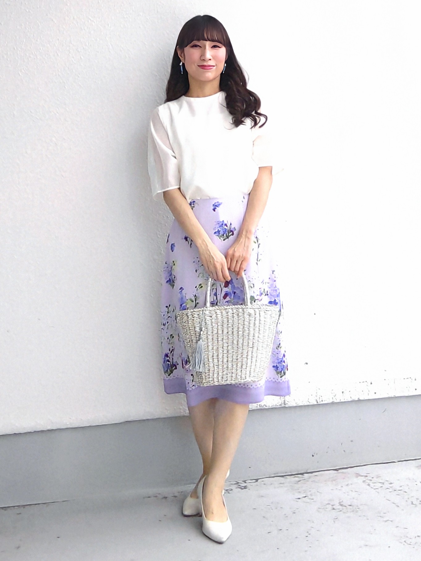 keinaさんの「SunaUna｜多色花柄プリントスカート」を使ったコーディネート