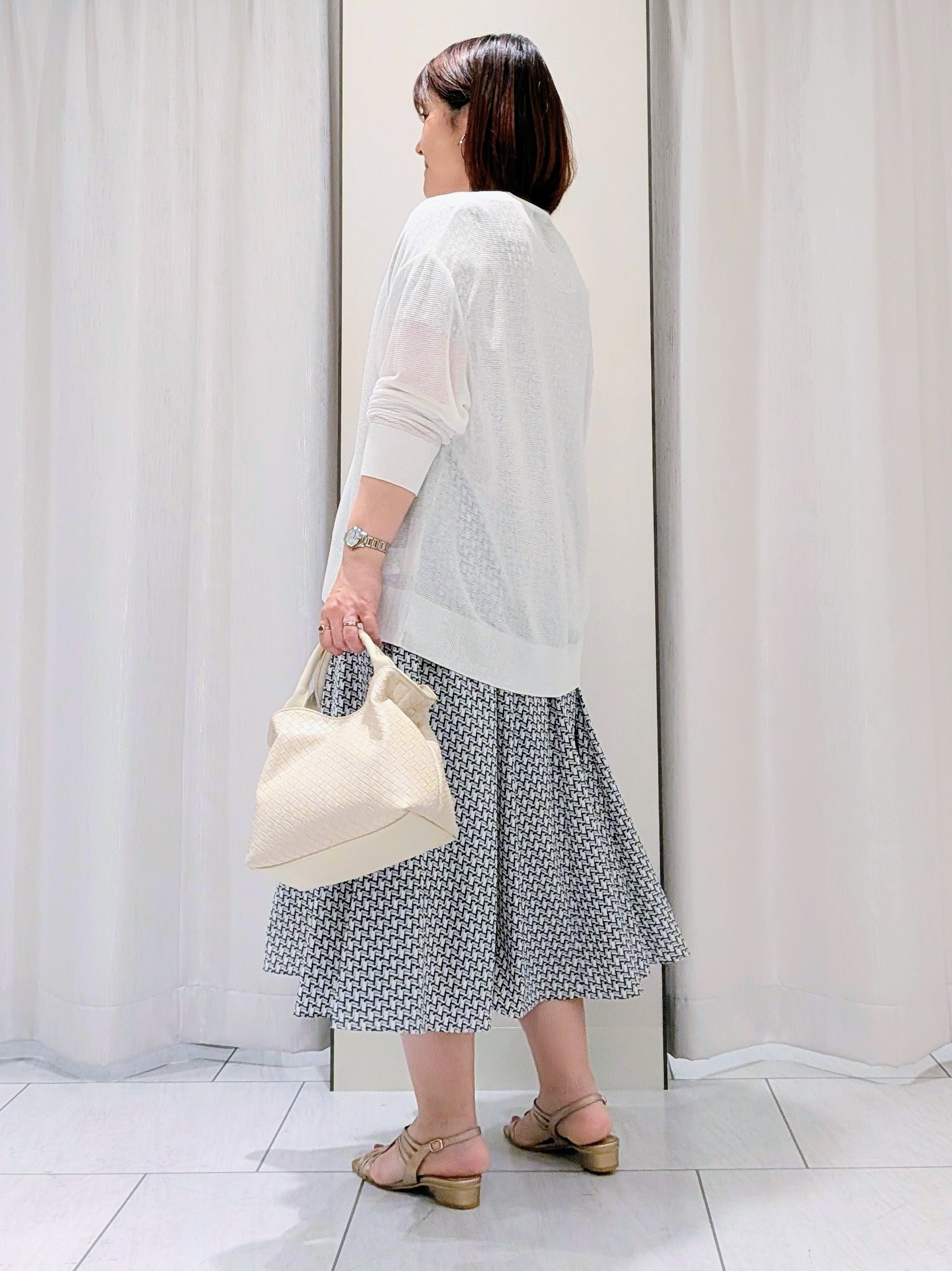 Onumaさんの「UNTITLED｜【美シルエット/洗える】ジオメプリントワンピース」を使ったコーディネート