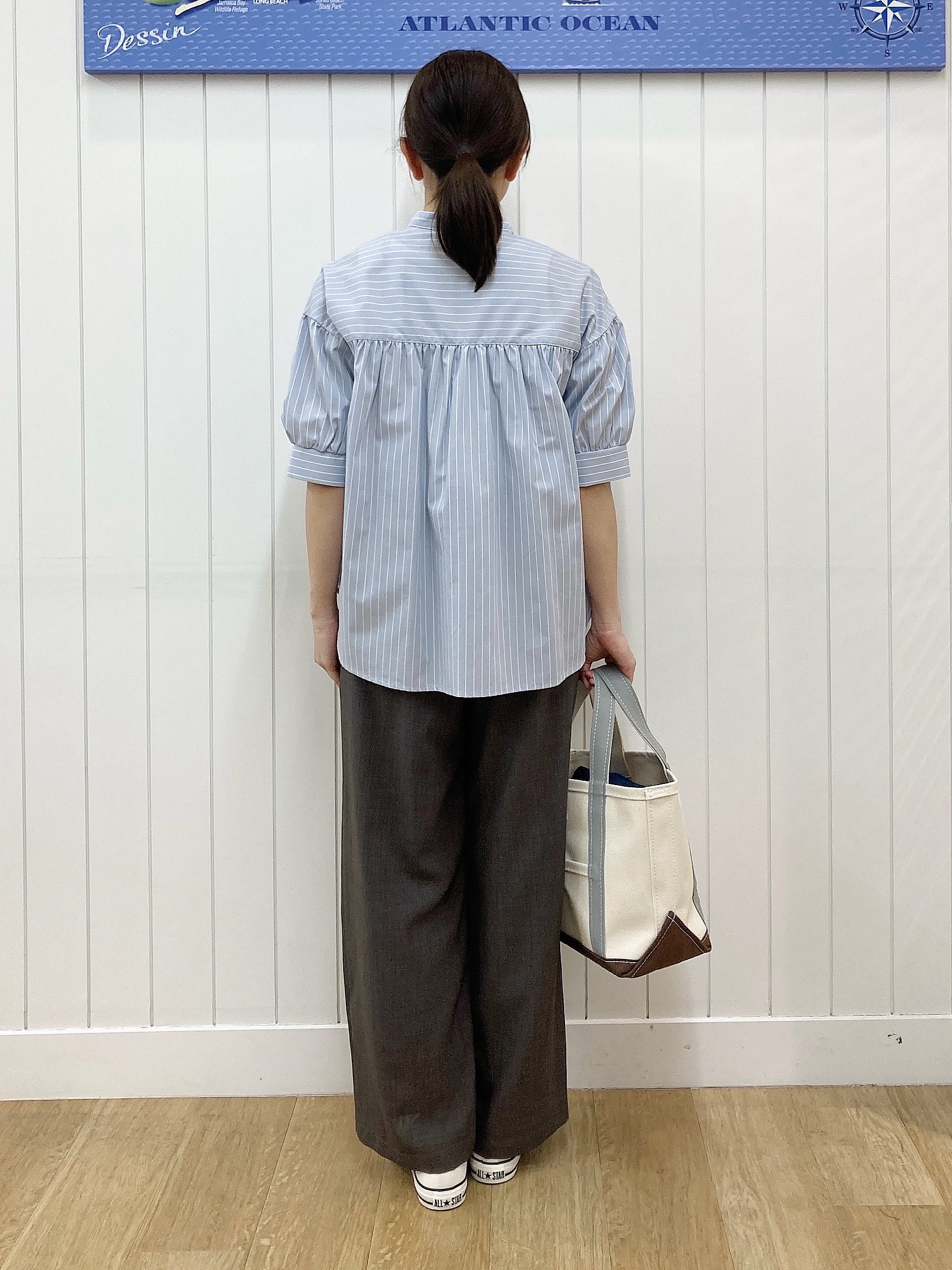 yoshiさんの「Dessin｜【洗える】ストライプスキッパーシャツ」を使ったコーディネート