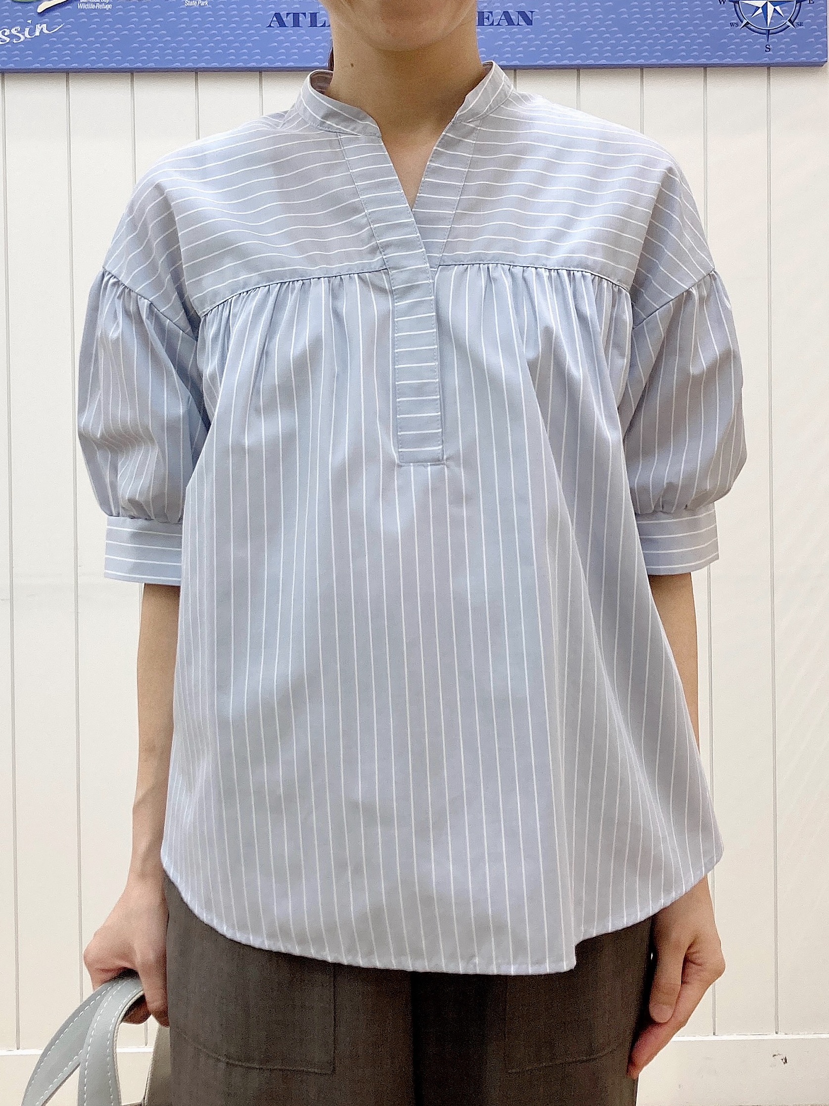 yoshiさんの「Dessin｜【洗える】ストライプスキッパーシャツ」を使ったコーディネート