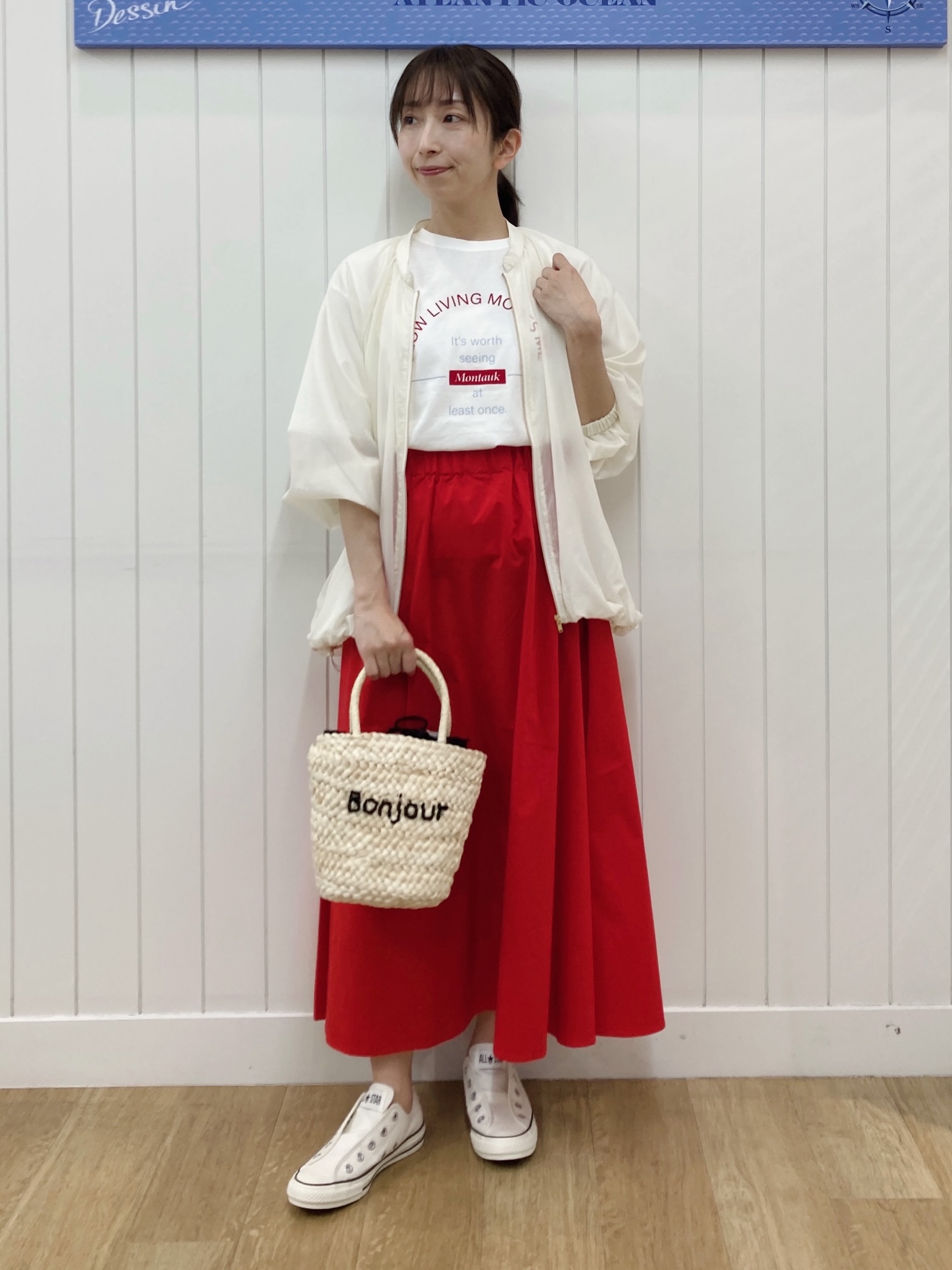 yoshiさんの「Dessin｜【洗える】シアーナイロンジップブルゾン」を使ったコーディネート