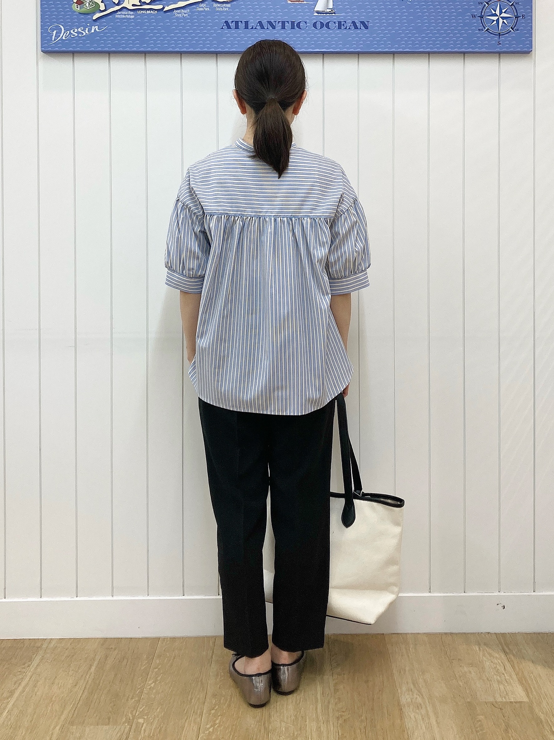yoshiさんの「Dessin｜【洗える】ストライプスキッパーシャツ」を使ったコーディネート