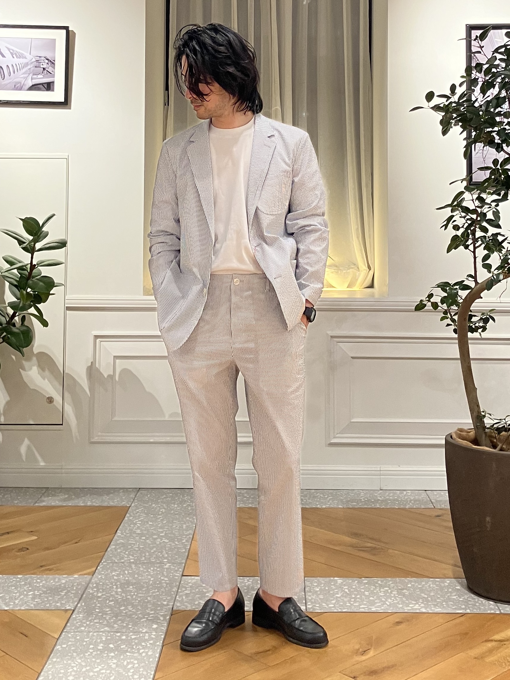 junyaさんの「DRESSTERIOR｜【抗菌防臭／UVカット／しわ防止】クールデオドラント フライスロングTシャツ」を使ったコーディネート