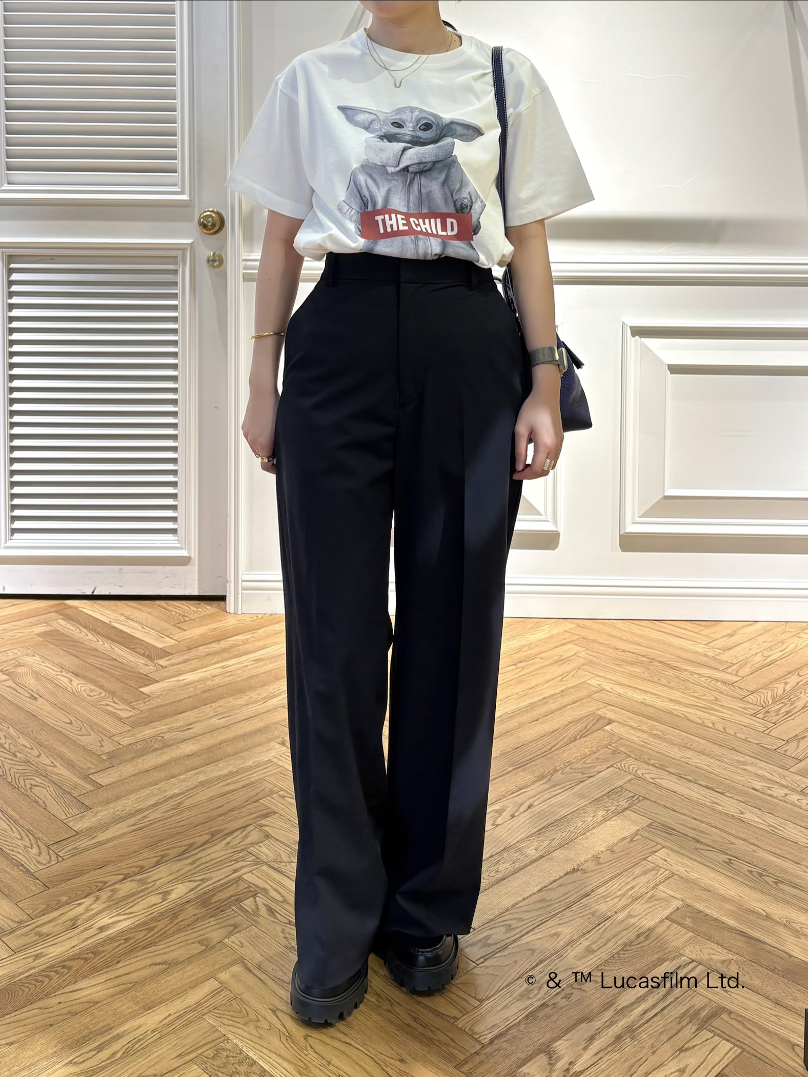 cocoさんの「DRESSTERIOR｜【接触冷感/セットアップ可】ストレッチ ワイドパンツ」を使ったコーディネート