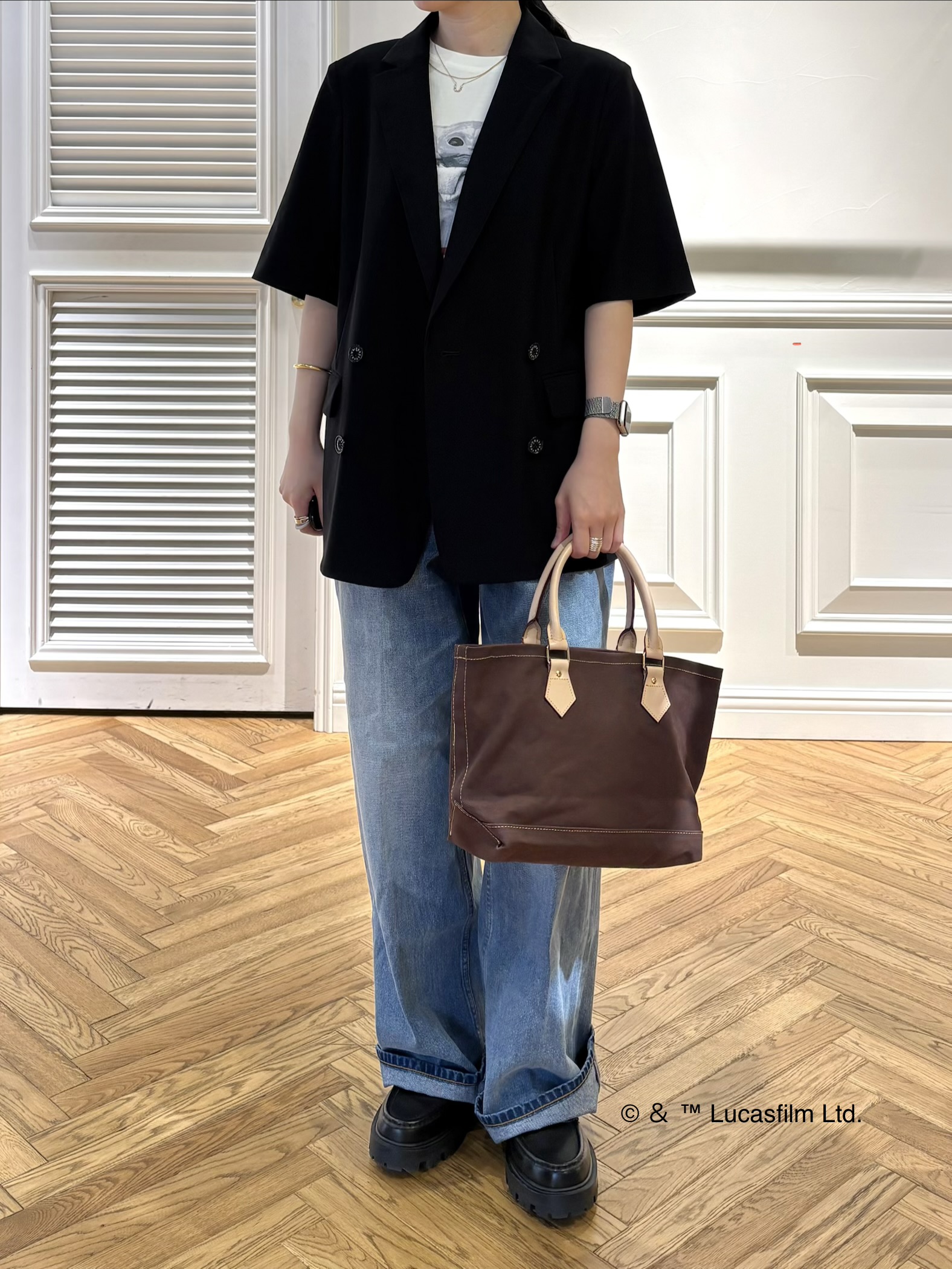 cocoさんの「DRESSTERIOR｜ヴィンテージ加工ワイドデニムパンツ」を使ったコーディネート