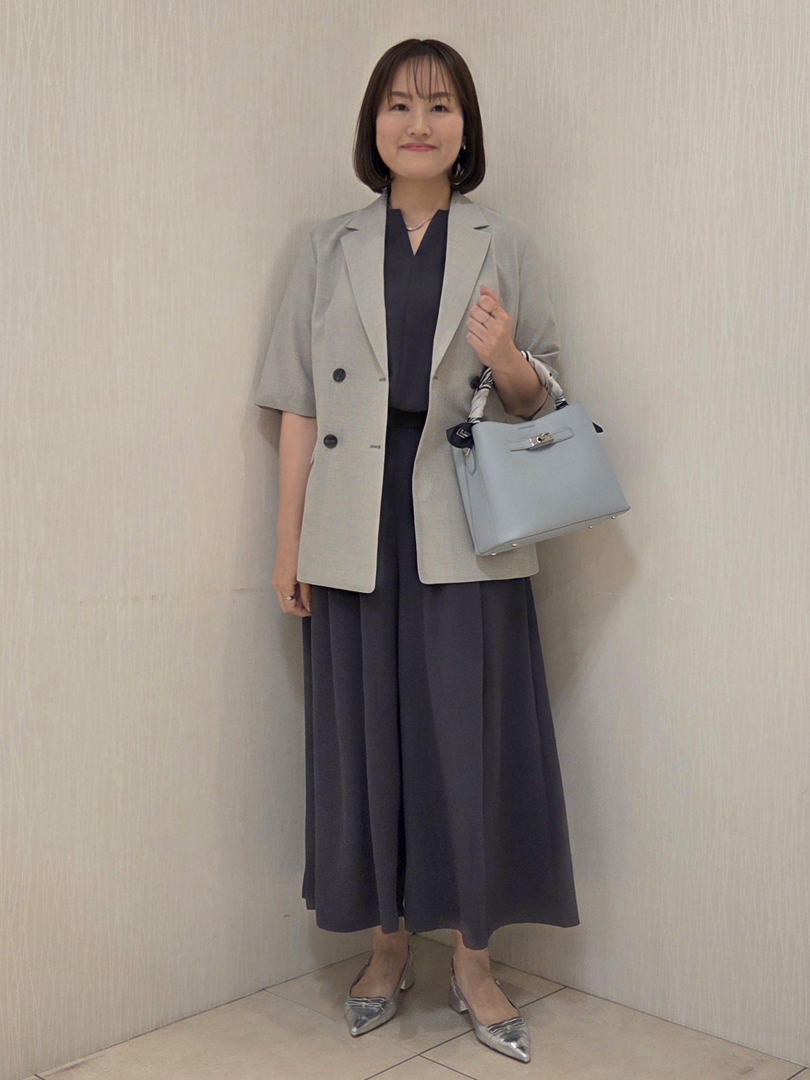 naokoさんの「UNTITLED｜【シワになりにくい/セットアップ可/接触冷感】ハーフスリーブジャケット」を使ったコーディネート