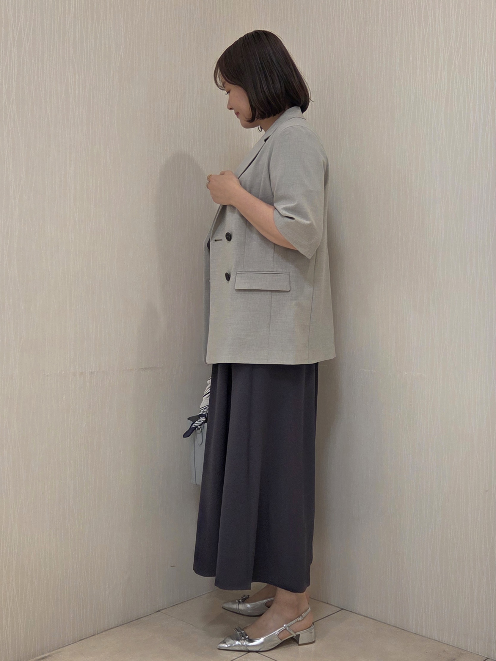 naokoさんの「UNTITLED｜【シワになりにくい/セットアップ可/接触冷感】ハーフスリーブジャケット」を使ったコーディネート