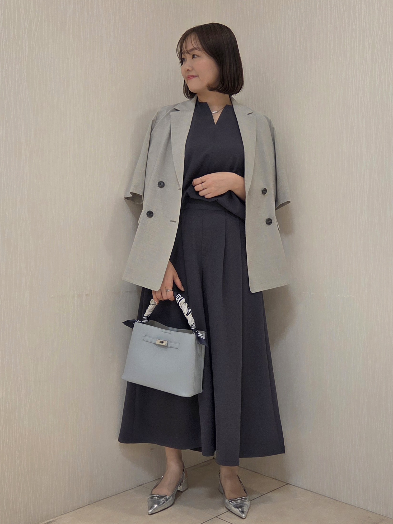naokoさんの「UNTITLED｜【シワになりにくい/セットアップ可/接触冷感】ハーフスリーブジャケット」を使ったコーディネート