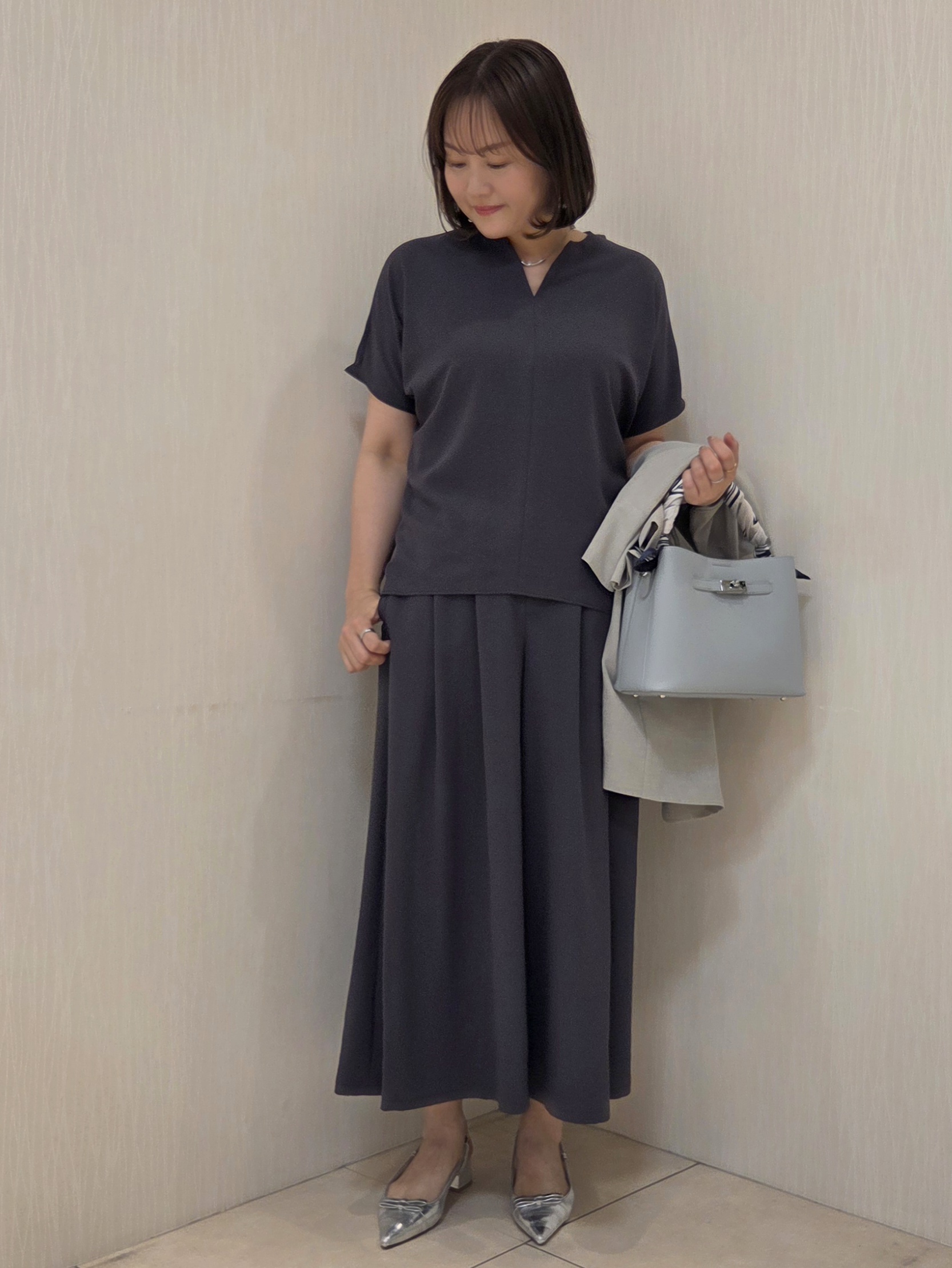 naokoさんの「UNTITLED｜【シワになりにくい/セットアップ可/接触冷感】ハーフスリーブジャケット」を使ったコーディネート