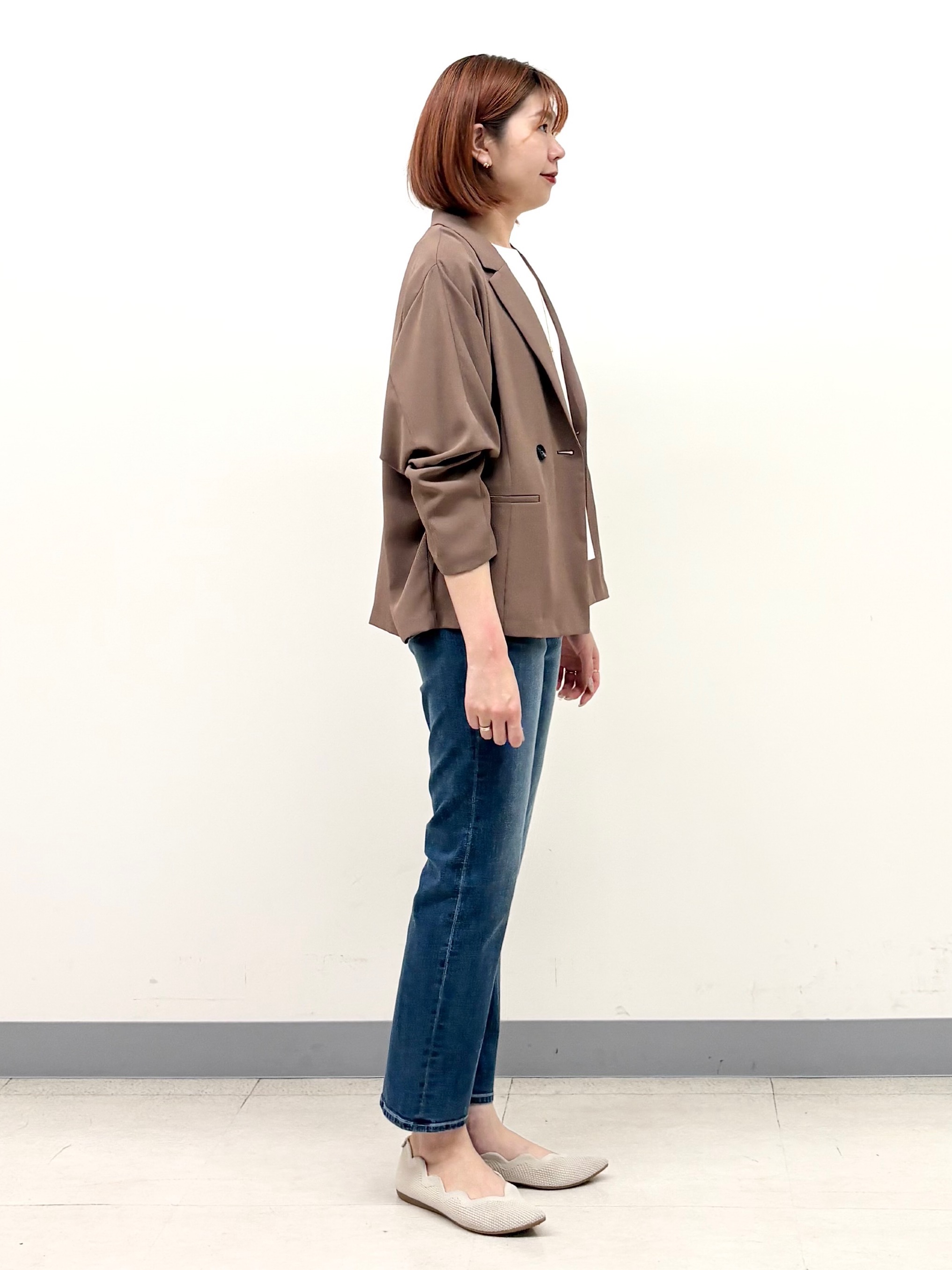 まいこさんの「INDIVI｜【接触冷感／透湿／着る日傘】ドルマンダブルジャケット」を使ったコーディネート
