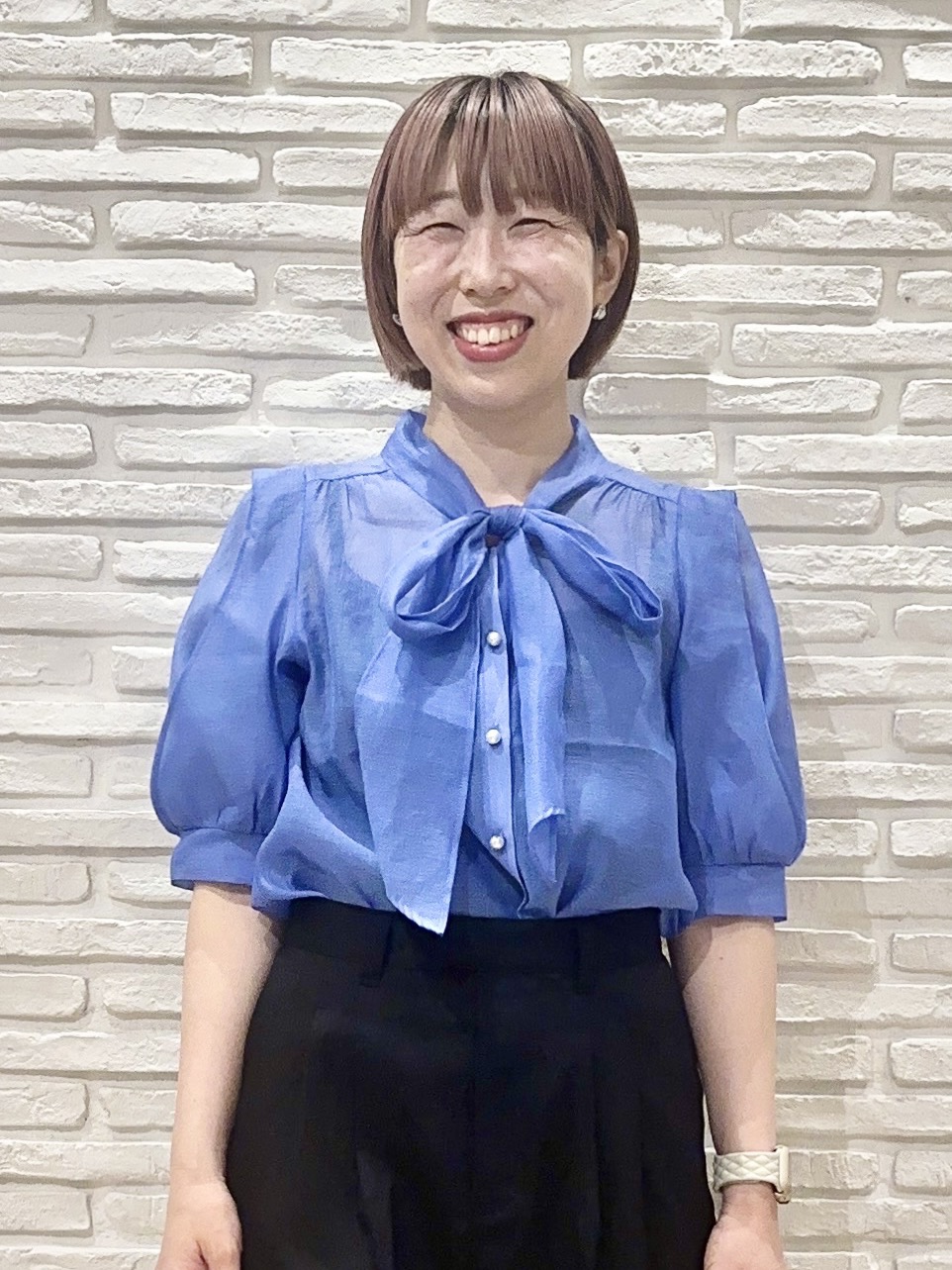 Hana...eさんの「index｜【マツコの知らない世界で紹介】オーガンシアーリボンフリルブラウス《洗濯機OK／イージーアイロン》」を使ったコーディネート
