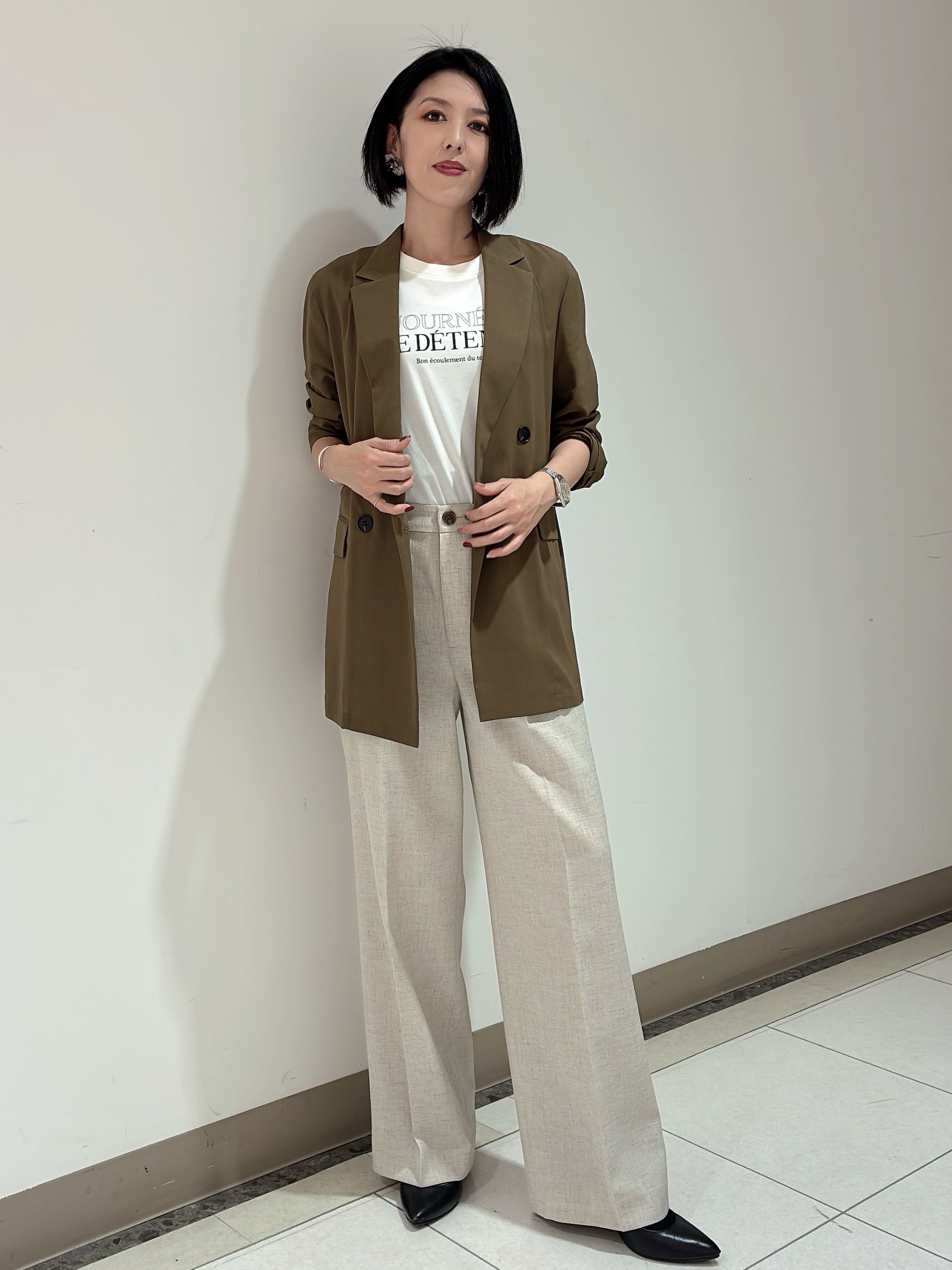 環さんの「UNTITLED｜◆【セットアップ可/接触冷感/通気性】ドライシアーダブルジャケット」を使ったコーディネート