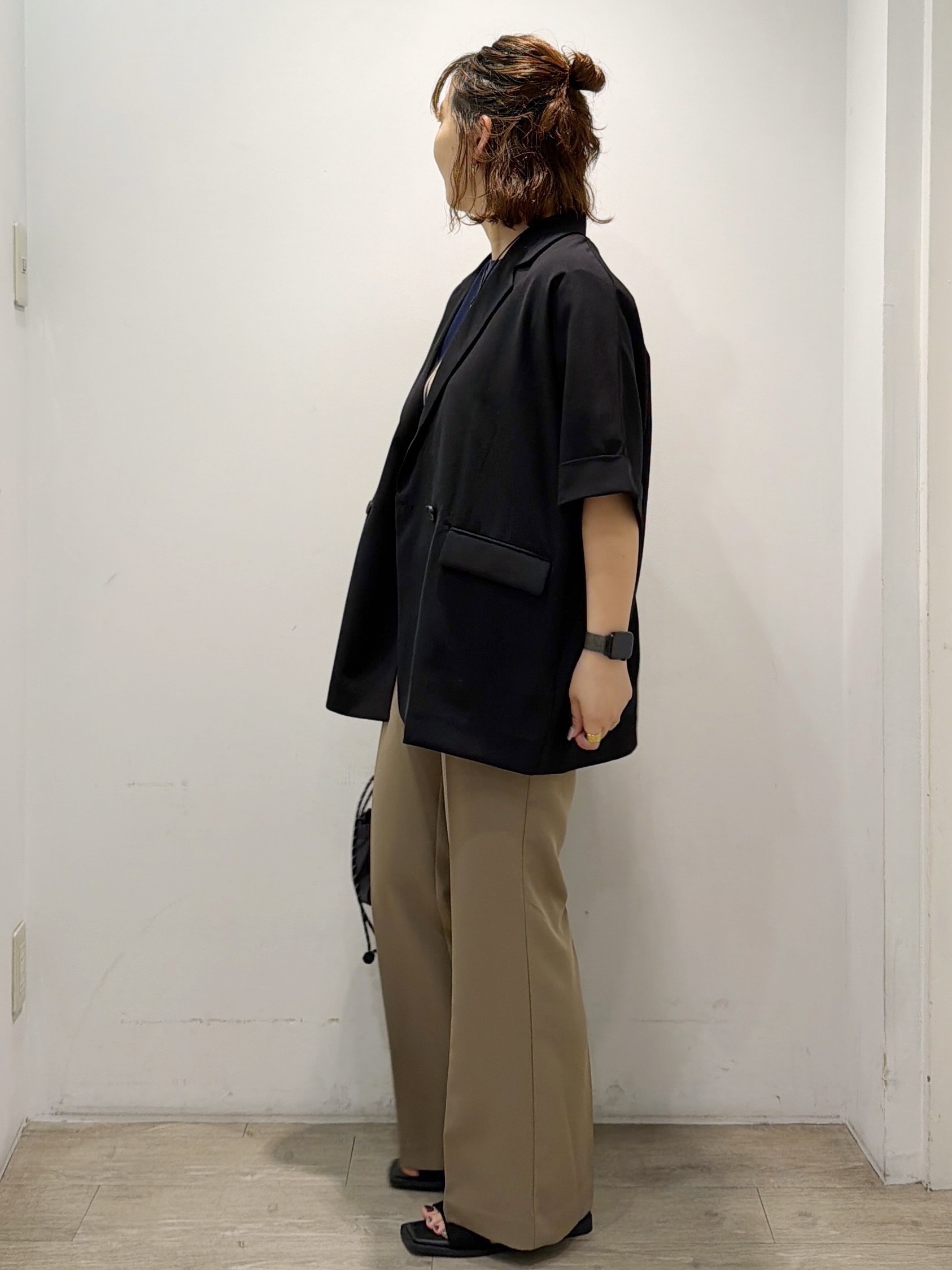 sumicaさんの「OPAQUE.CLIP｜【接触冷感／吸水速乾／防シワ】リネンライクテーラードジャケット《洗濯機OK》」を使ったコーディネート