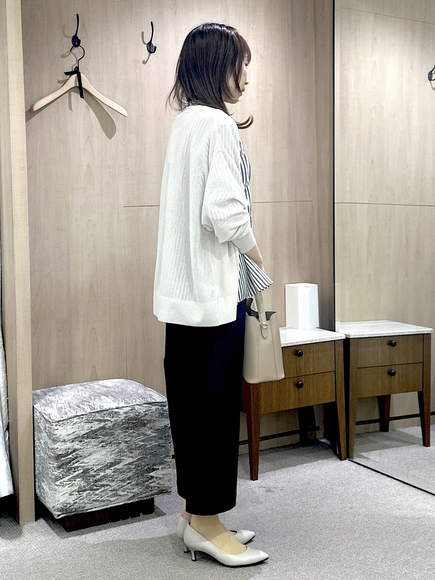 Miwaさんの「UNTITLED｜ストライプシャーリングブラウス」を使ったコーディネート