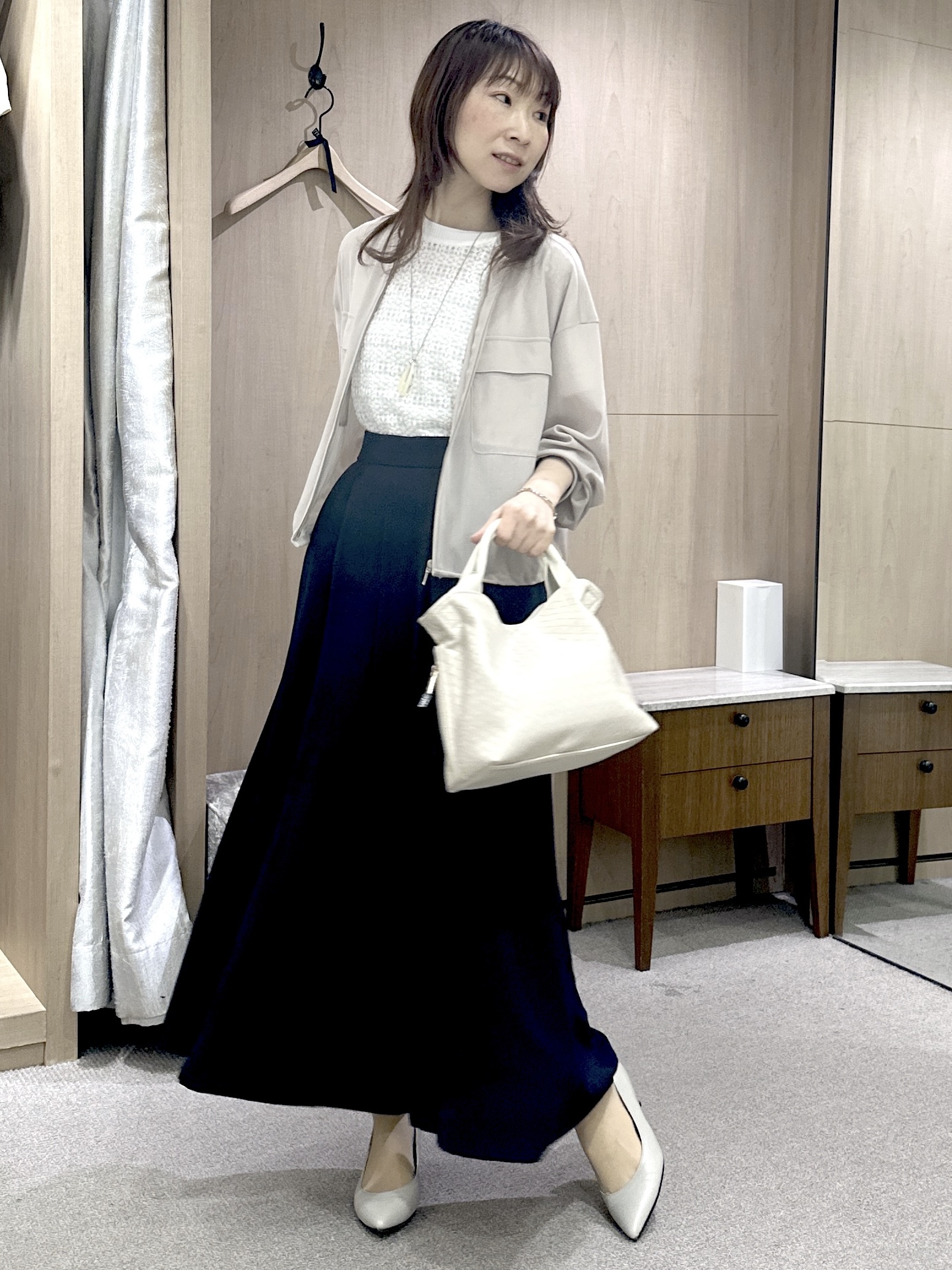 Miwaさんの「UNTITLED｜◆【古畑星夏さん着用/洗える】シアーブルゾン」を使ったコーディネート
