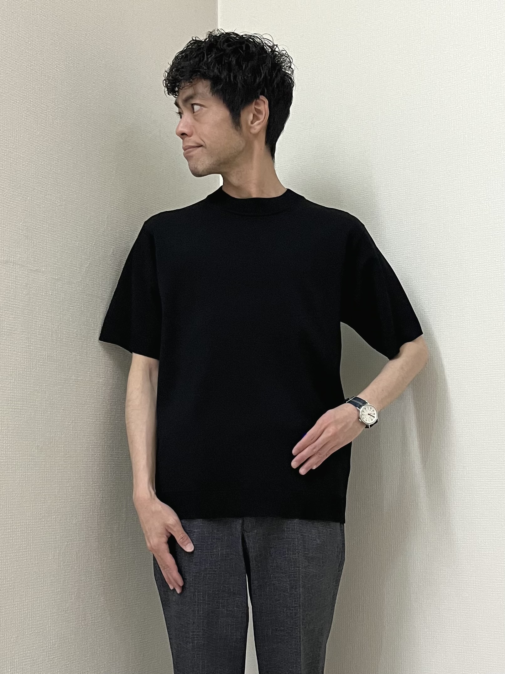 URAさんの「TAKEO KIKUCHI｜【通気性】ジャージ千鳥柄 ジャケット」を使ったコーディネート