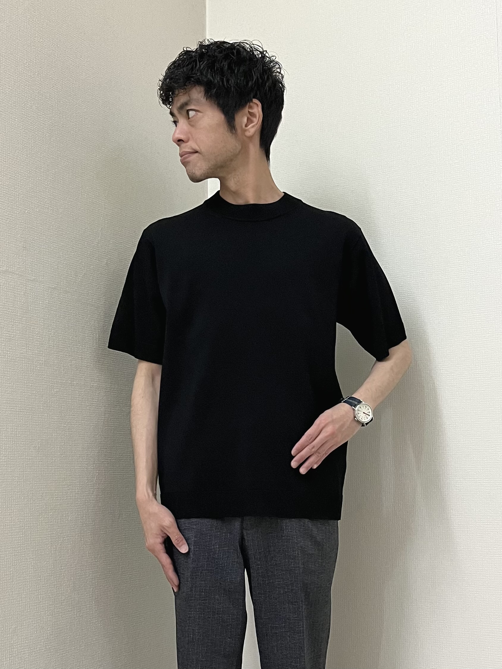 URAさんの「TAKEO KIKUCHI｜【通気性】ジャージ千鳥柄 ジャケット」を使ったコーディネート