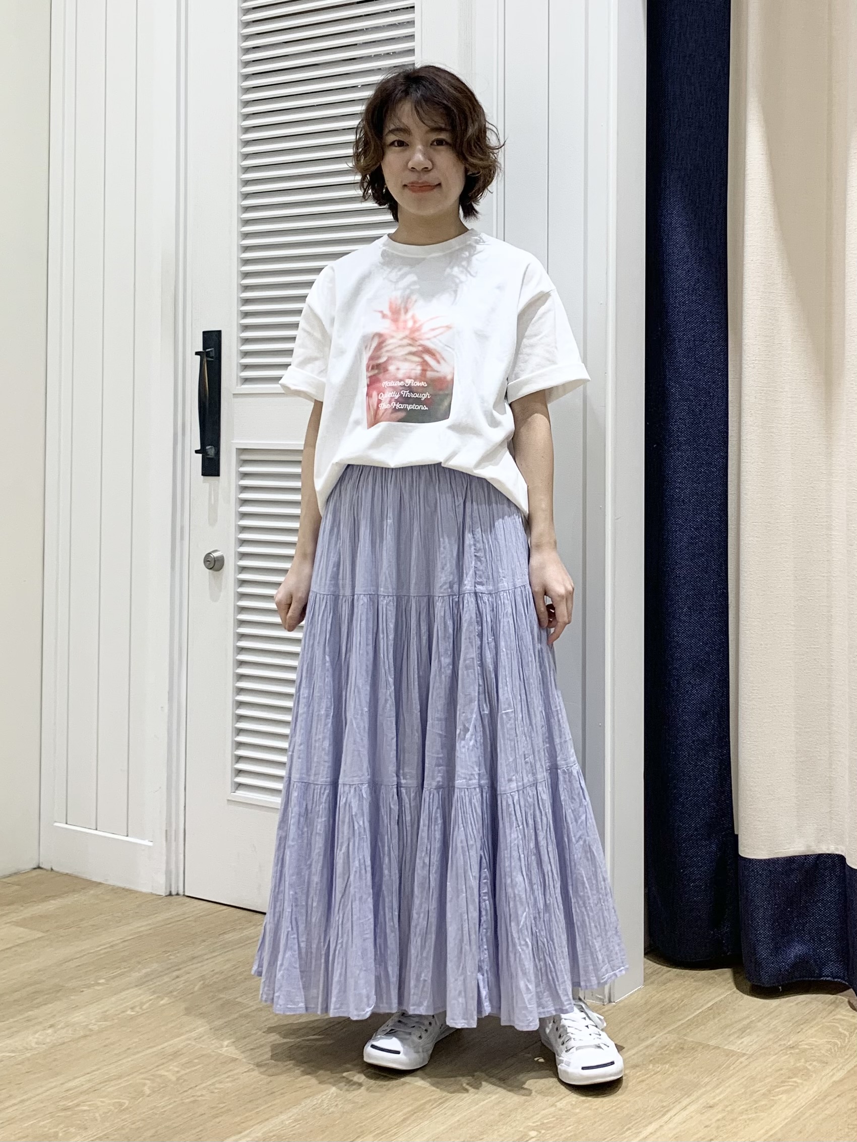 IMARIさんの「Dessin｜【洗える】オーガニック天竺フォトTシャツ」を使ったコーディネート