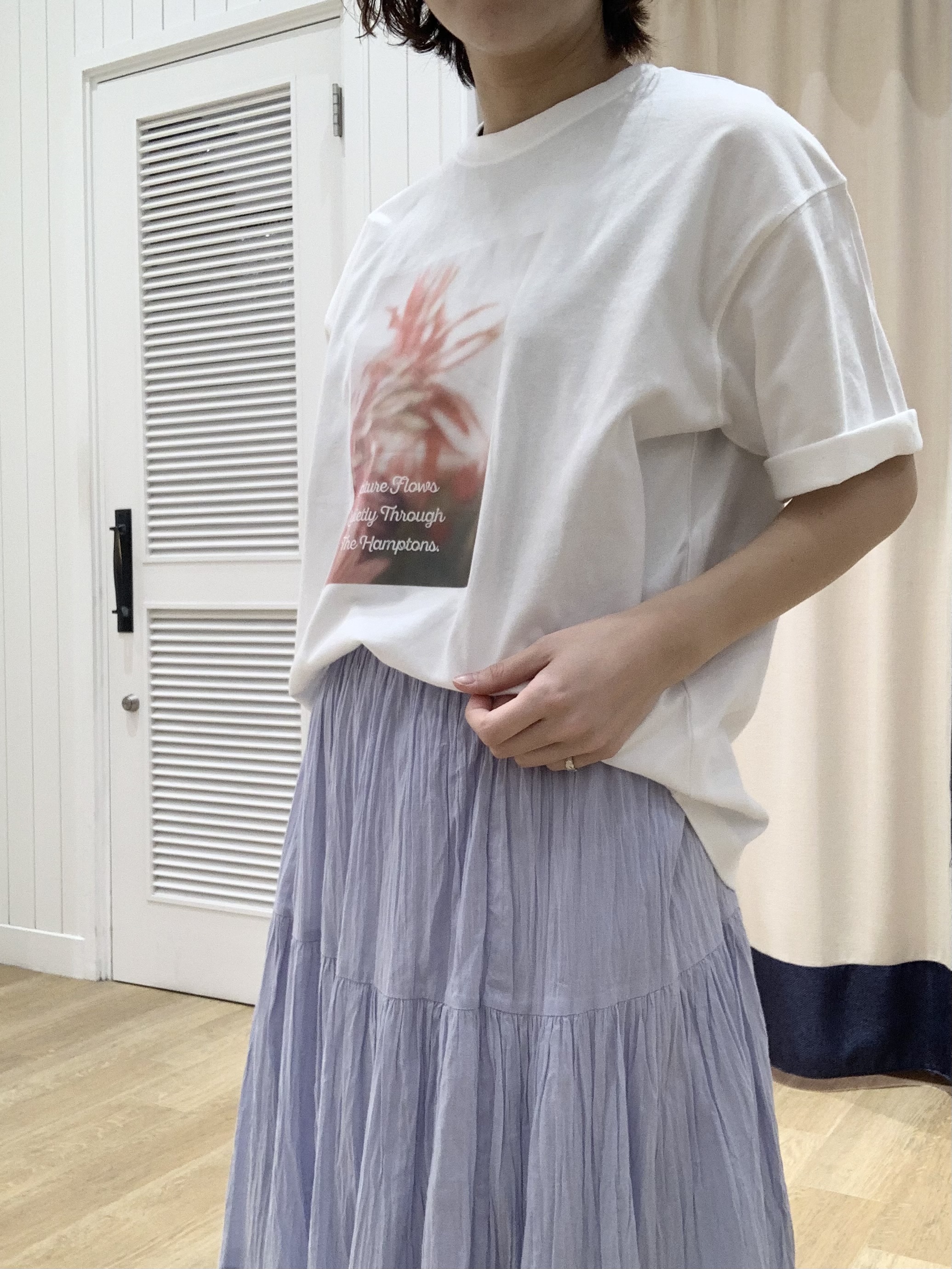 IMARIさんの「Dessin｜【洗える】オーガニック天竺フォトTシャツ」を使ったコーディネート