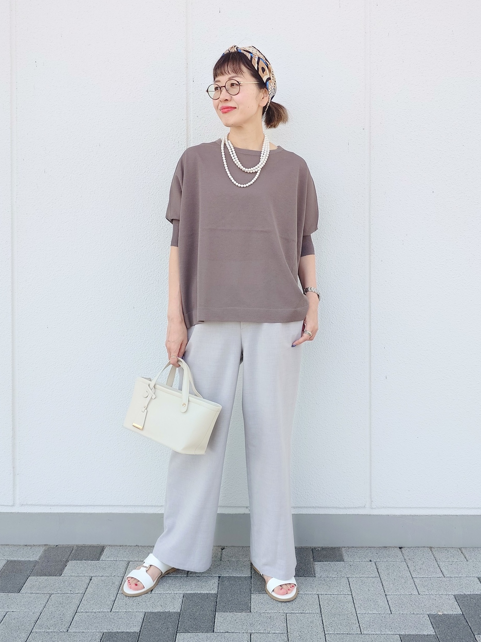 MUTSUKOさんの「UNTITLED｜【アンサンブル可/洗える】シアーレーヨンニット」を使ったコーディネート