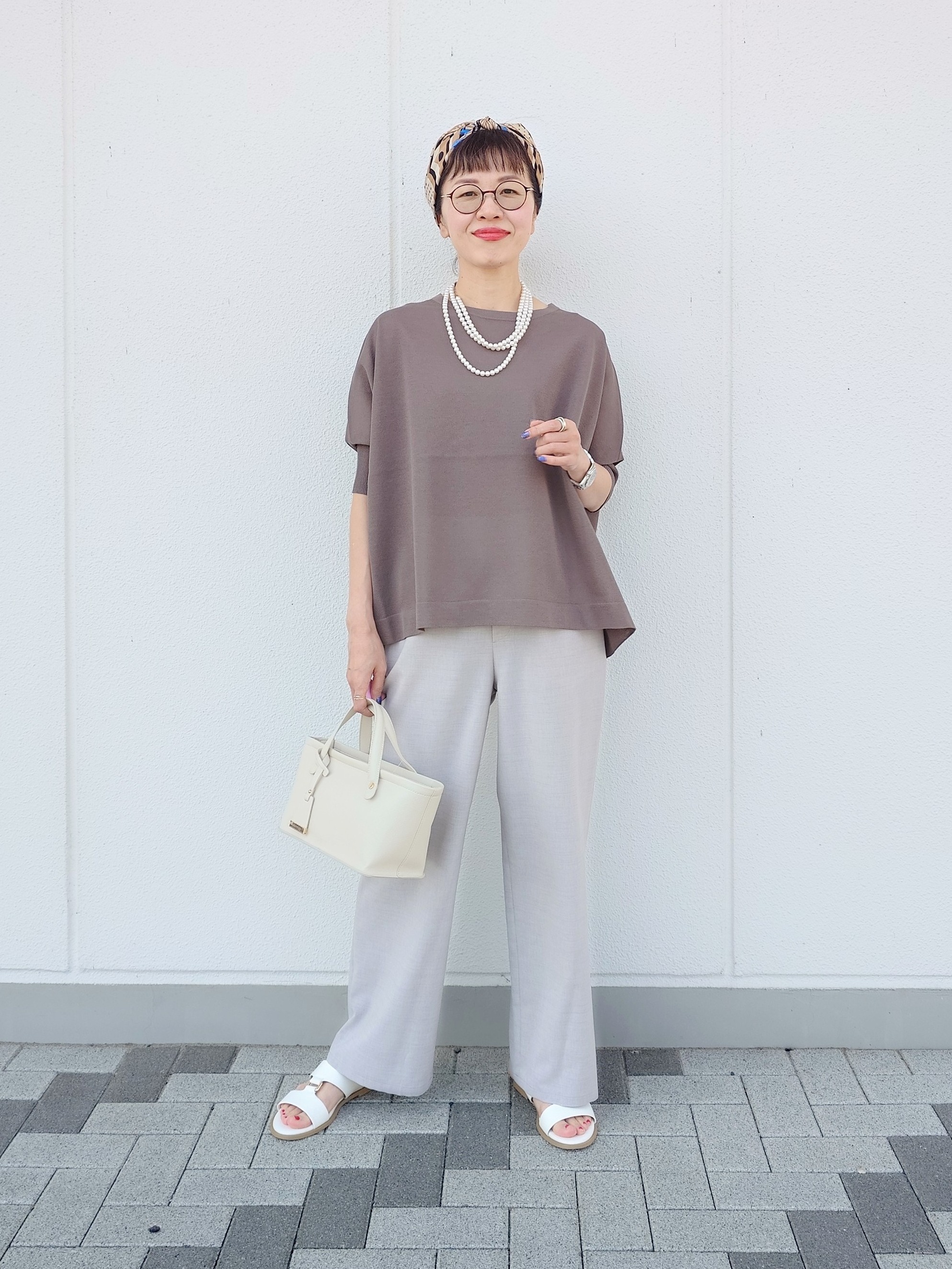 MUTSUKOさんの「UNTITLED｜【アンサンブル可/洗える】シアーレーヨンニット」を使ったコーディネート