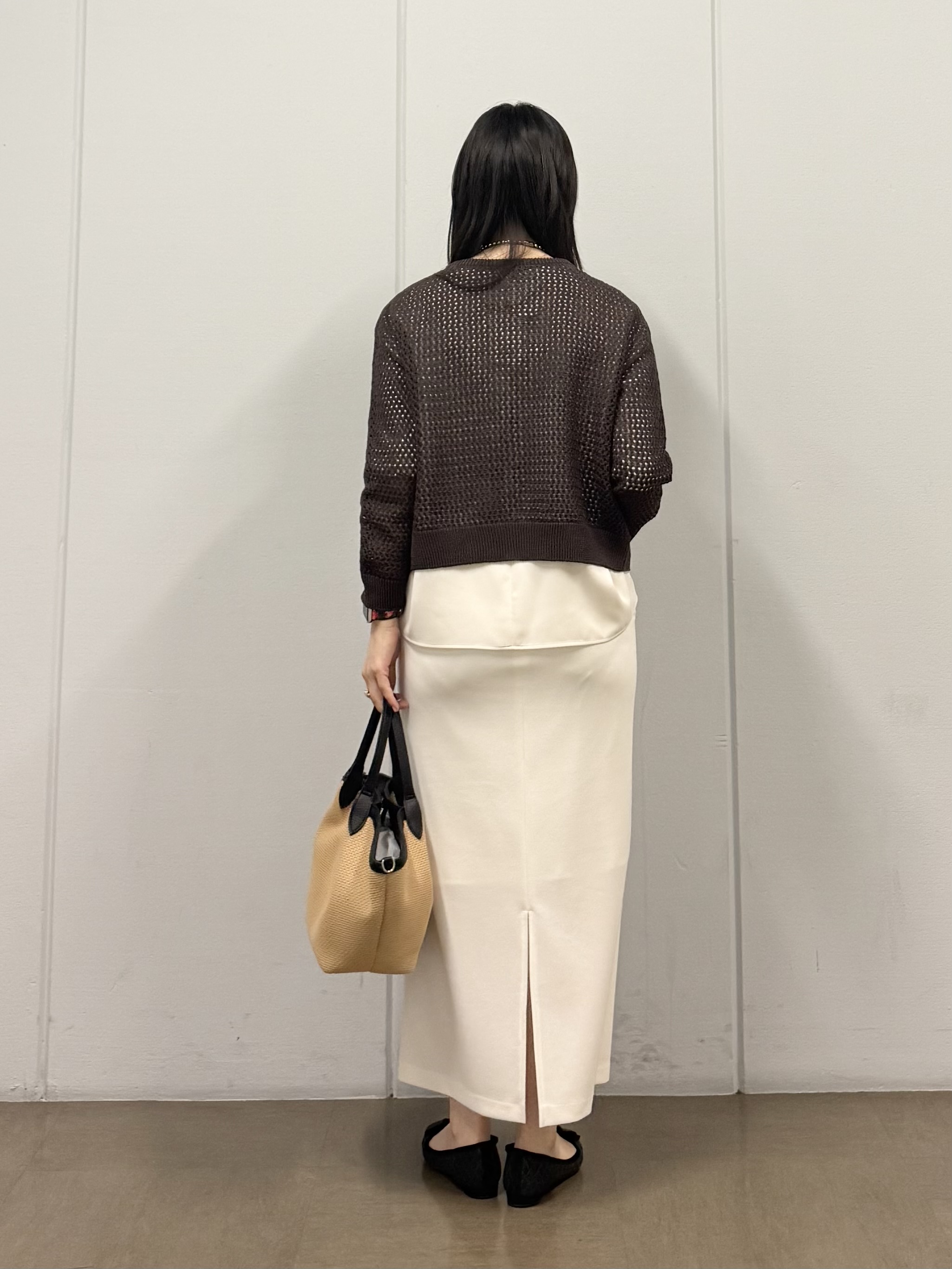 mizukiさんの「INDIVI｜【洗える／コットン】メッシュジップニットカーディガン」を使ったコーディネート