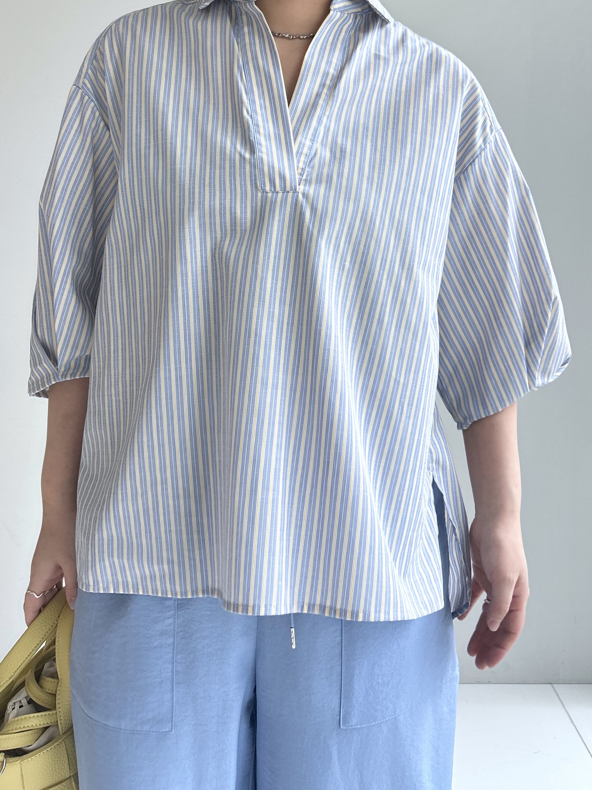 Hirokaさんの「Dessin｜【洗える】スキッパーシャツブラウス」を使ったコーディネート
