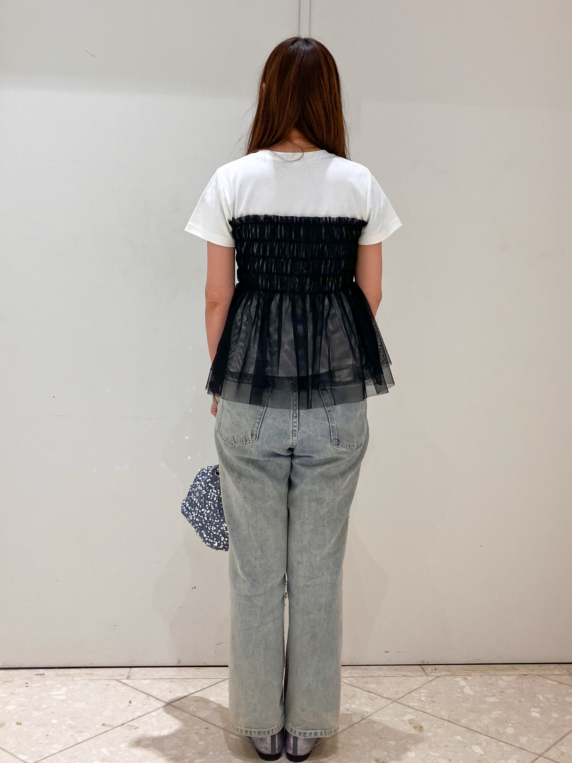  Maruさんの「OPAQUE.CLIP｜チュールペプラムトップス【洗濯機OK／接触冷感／UVケア】」を使ったコーディネート