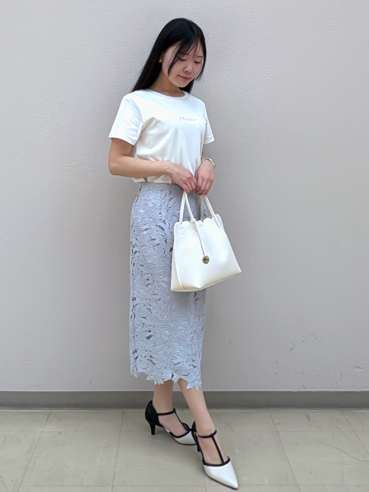 Izuさんの「index｜【UVケア／接触冷感】フロントロゴ刺繍Tシャツ《洗濯機OK／S-3L／7col》」を使ったコーディネート