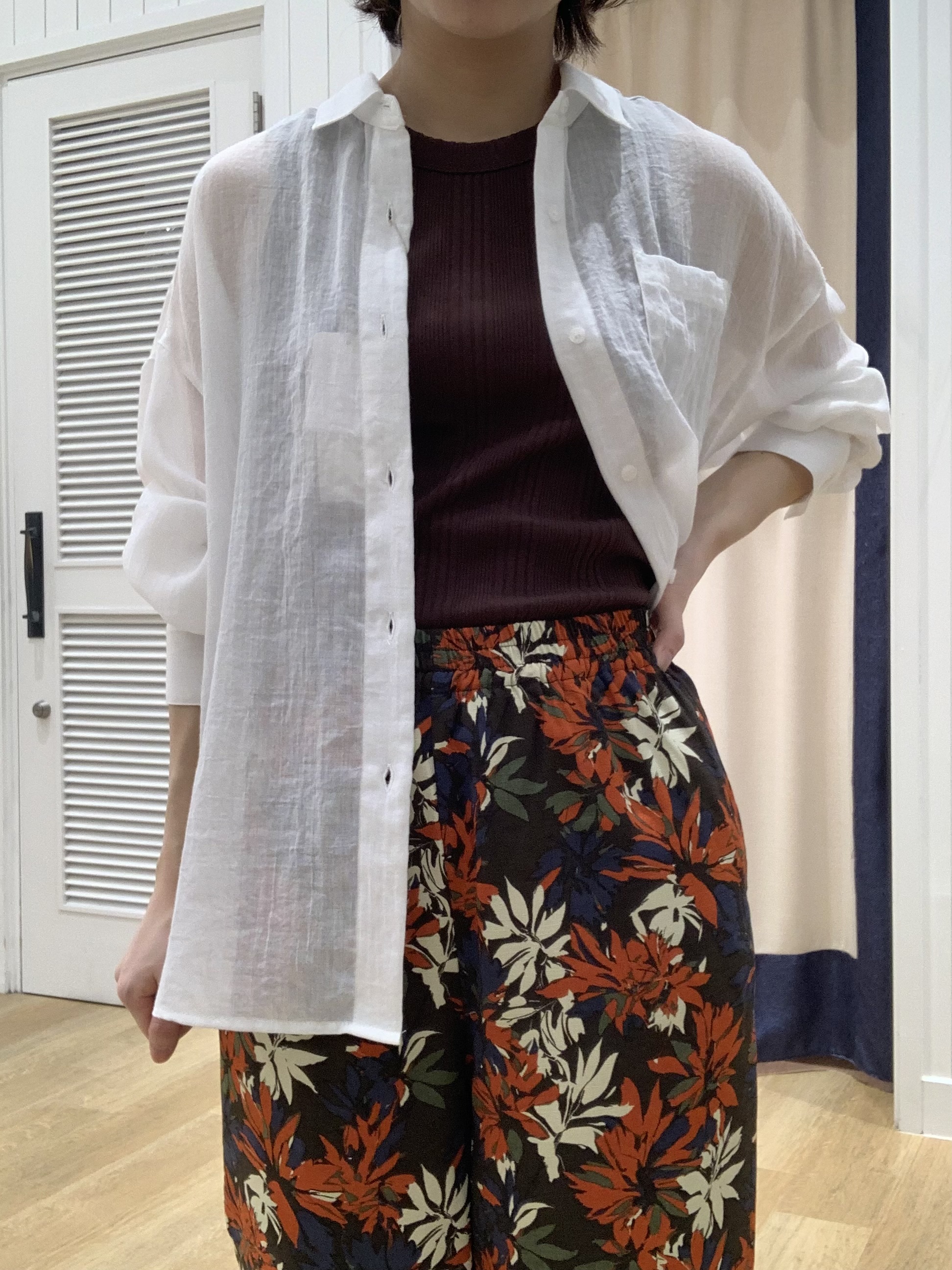 IMARIさんの「Dessin｜【洗える】シアーカラーシャツ」を使ったコーディネート
