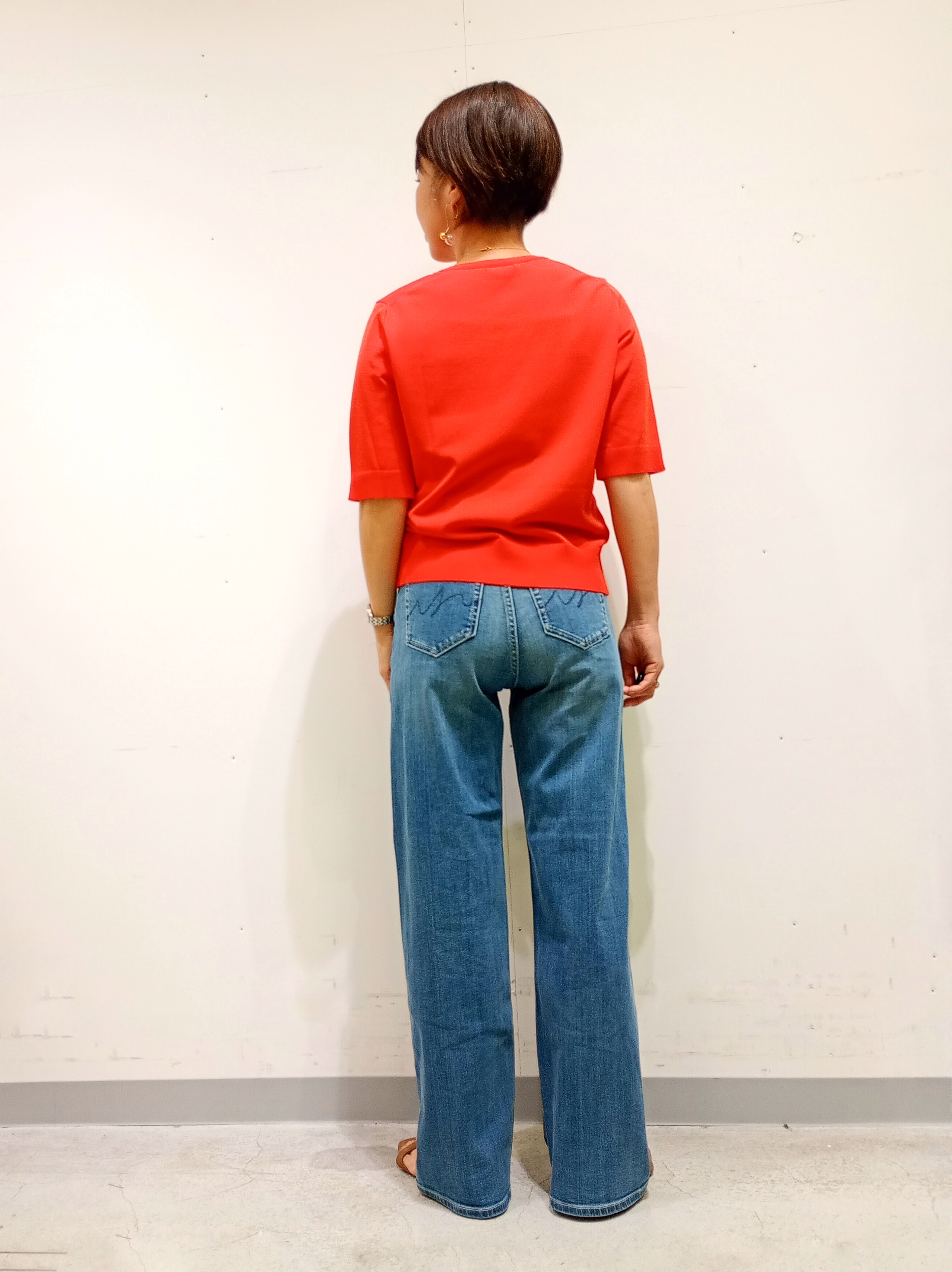 Kさんの「INDIVI｜【UVケア/接触冷感／アンサンブル】丸首カーディガン＆袖スリット5分袖ニット」を使ったコーディネート
