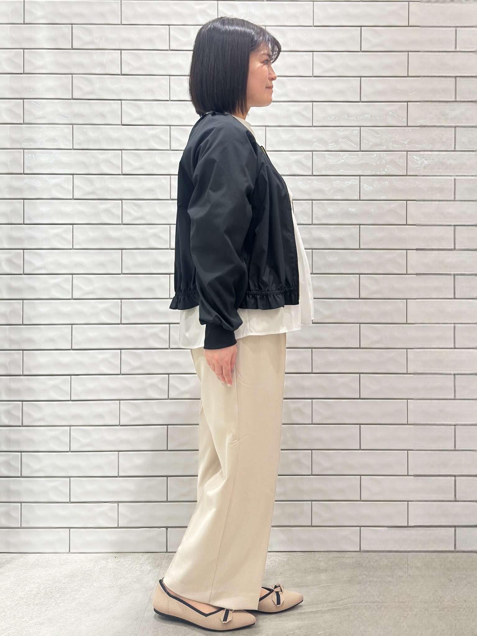 Minさんの「OPAQUE.CLIP｜接触冷感ノーカラーブルゾン【洗濯機OK／防シワ】」を使ったコーディネート