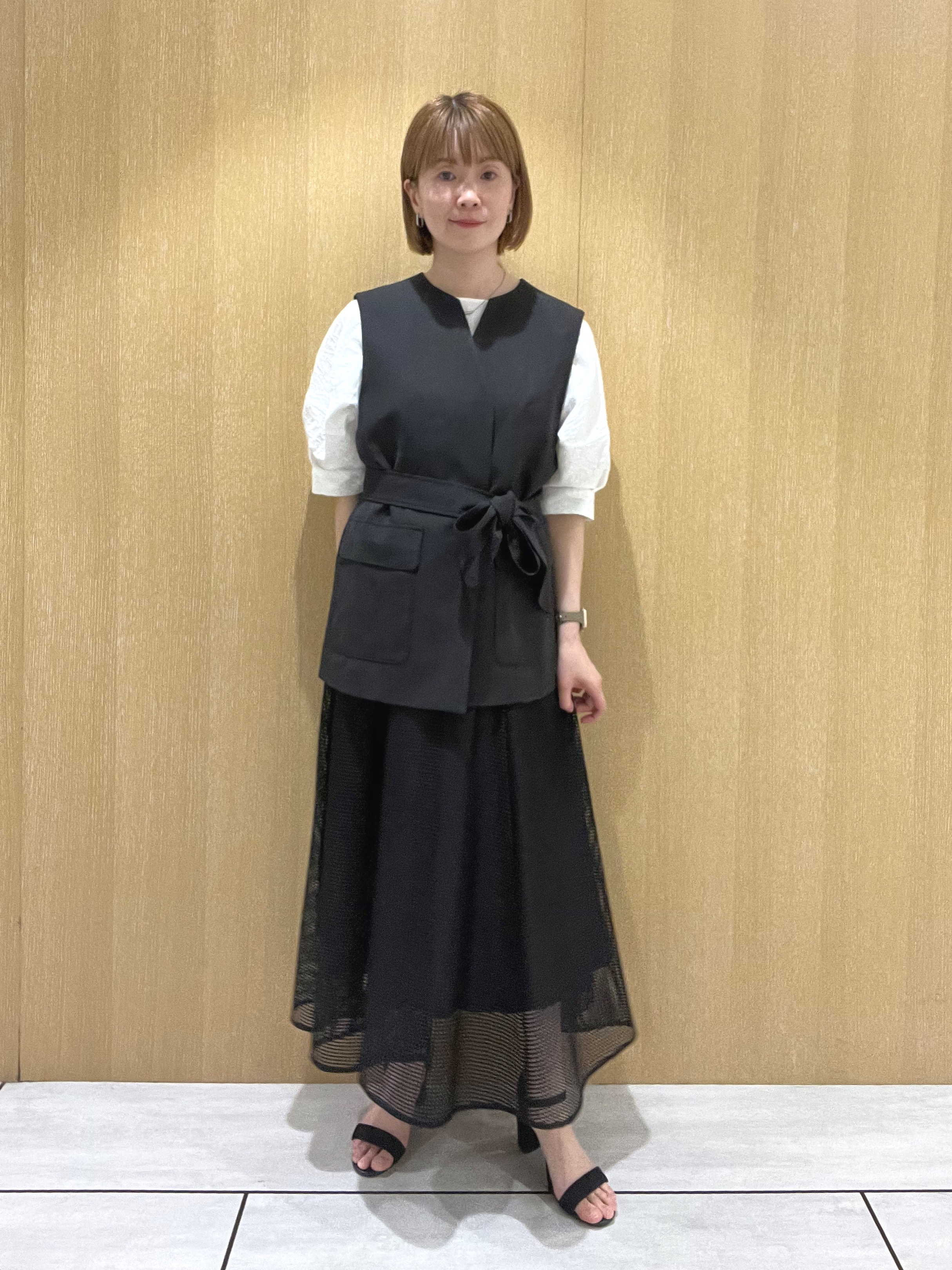 yoshieさんの「UNTITLED｜【洗える/ショート丈】ジャカードボートネックブラウス」を使ったコーディネート