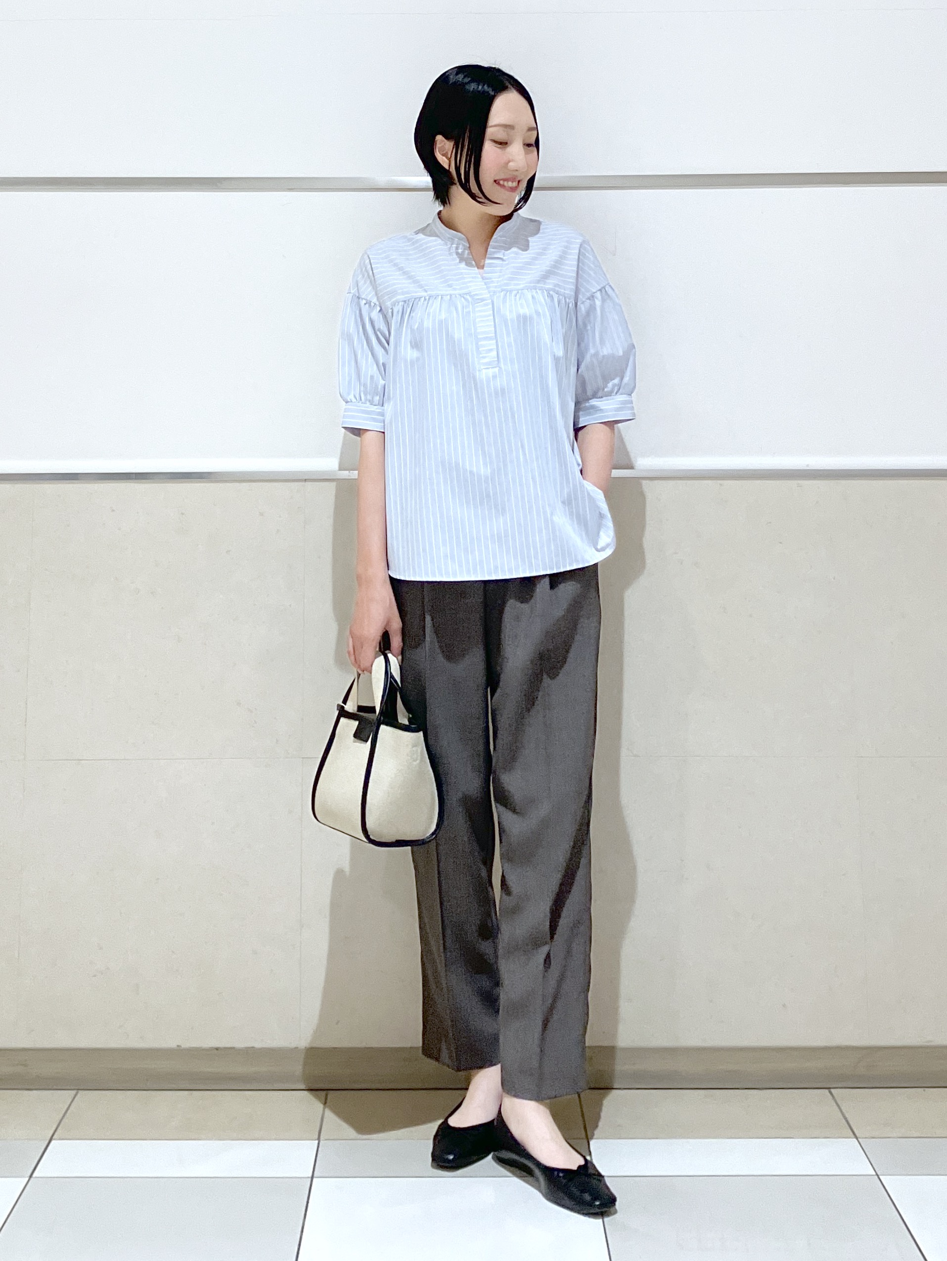 eriko さんの「Dessin｜【洗える】ストライプスキッパーシャツ」を使ったコーディネート