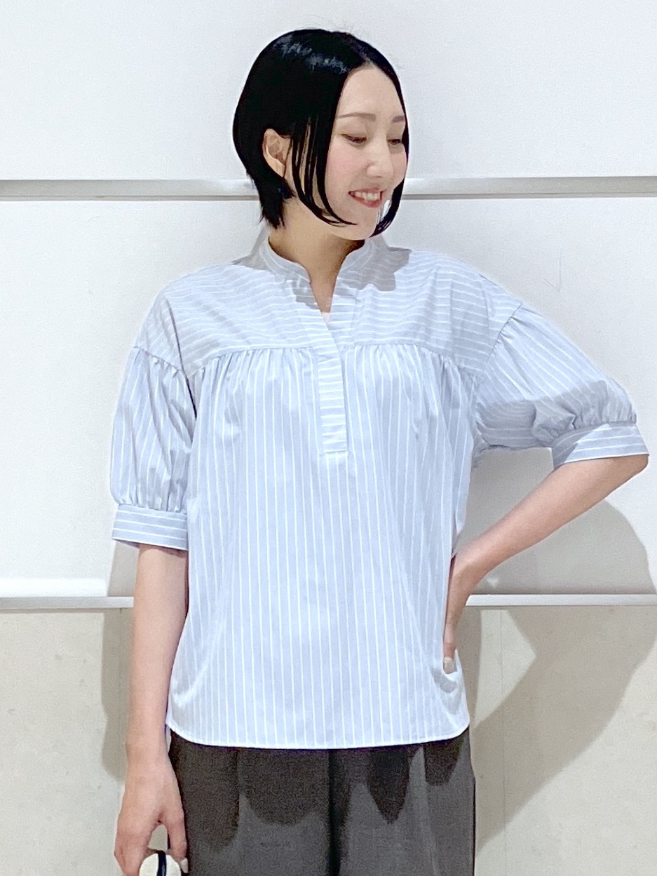 eriko さんの「Dessin｜【洗える】ストライプスキッパーシャツ」を使ったコーディネート