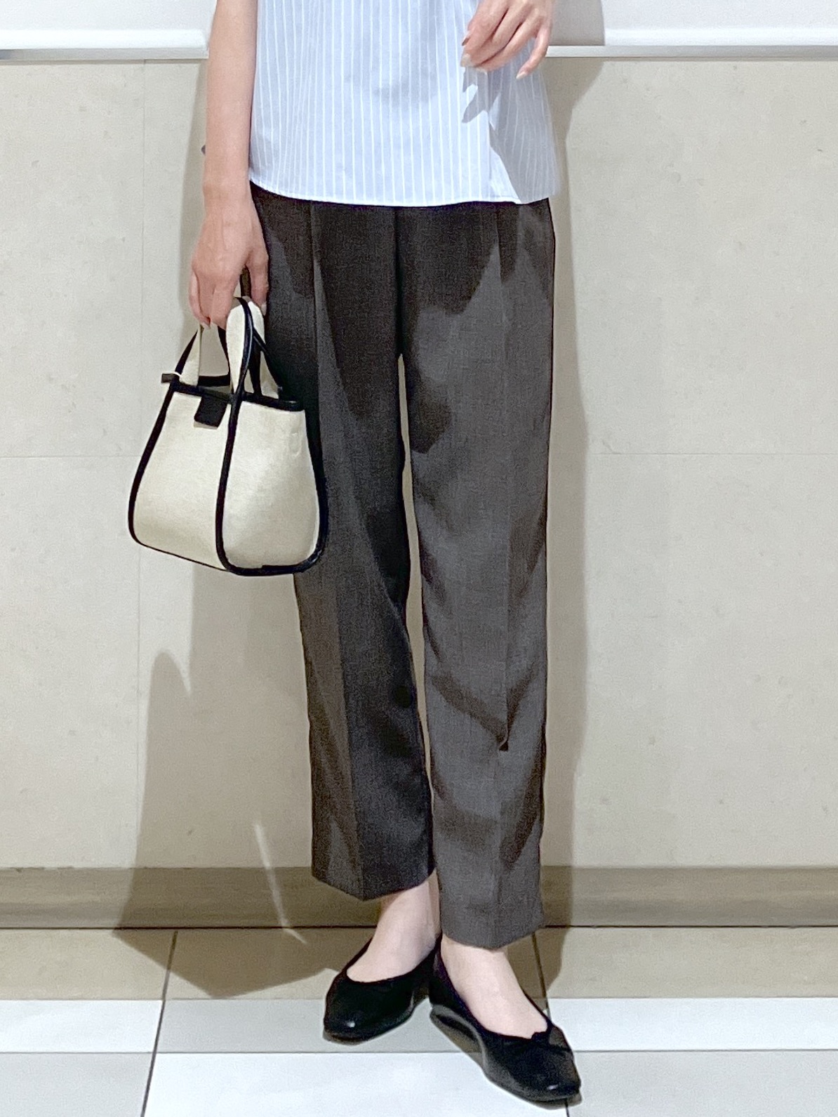 eriko さんの「Dessin｜【洗える】ストライプスキッパーシャツ」を使ったコーディネート