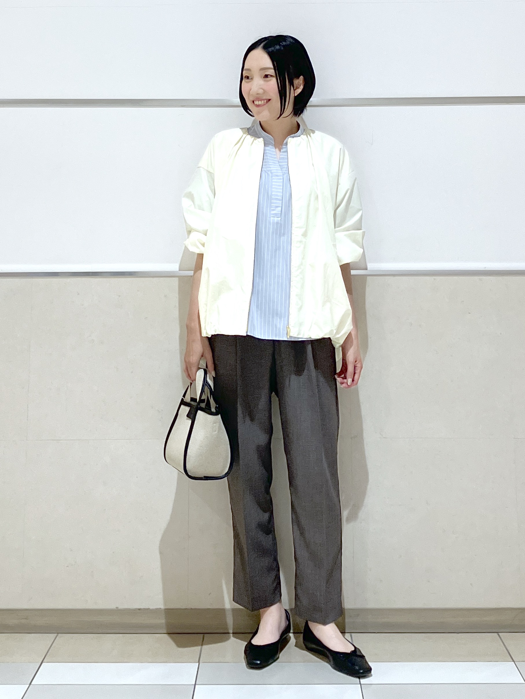eriko さんの「Dessin｜【洗える】ストライプスキッパーシャツ」を使ったコーディネート