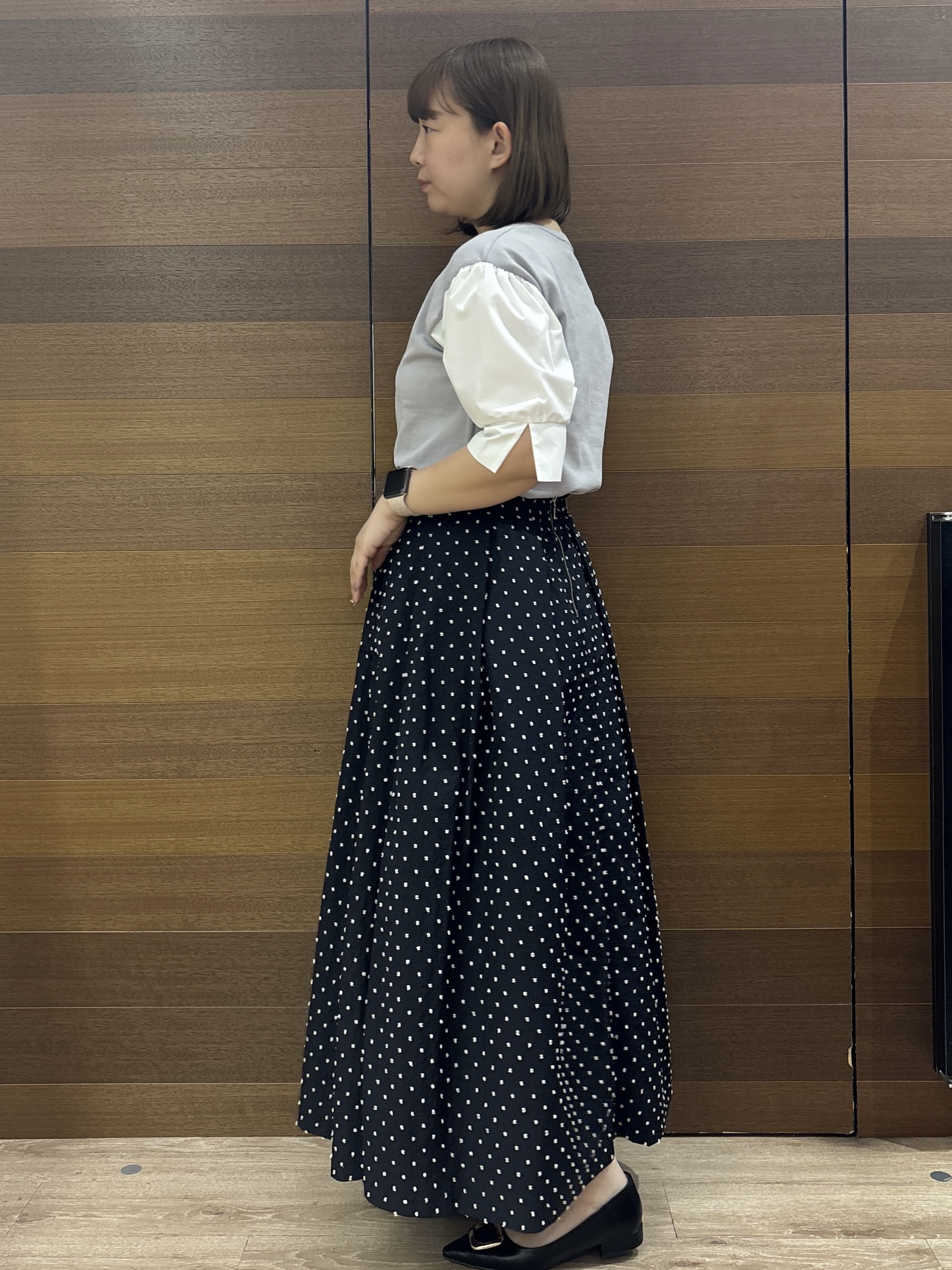 yumeさんの「OPAQUE.CLIP｜ボリュームスリーブドッキングニット」を使ったコーディネート