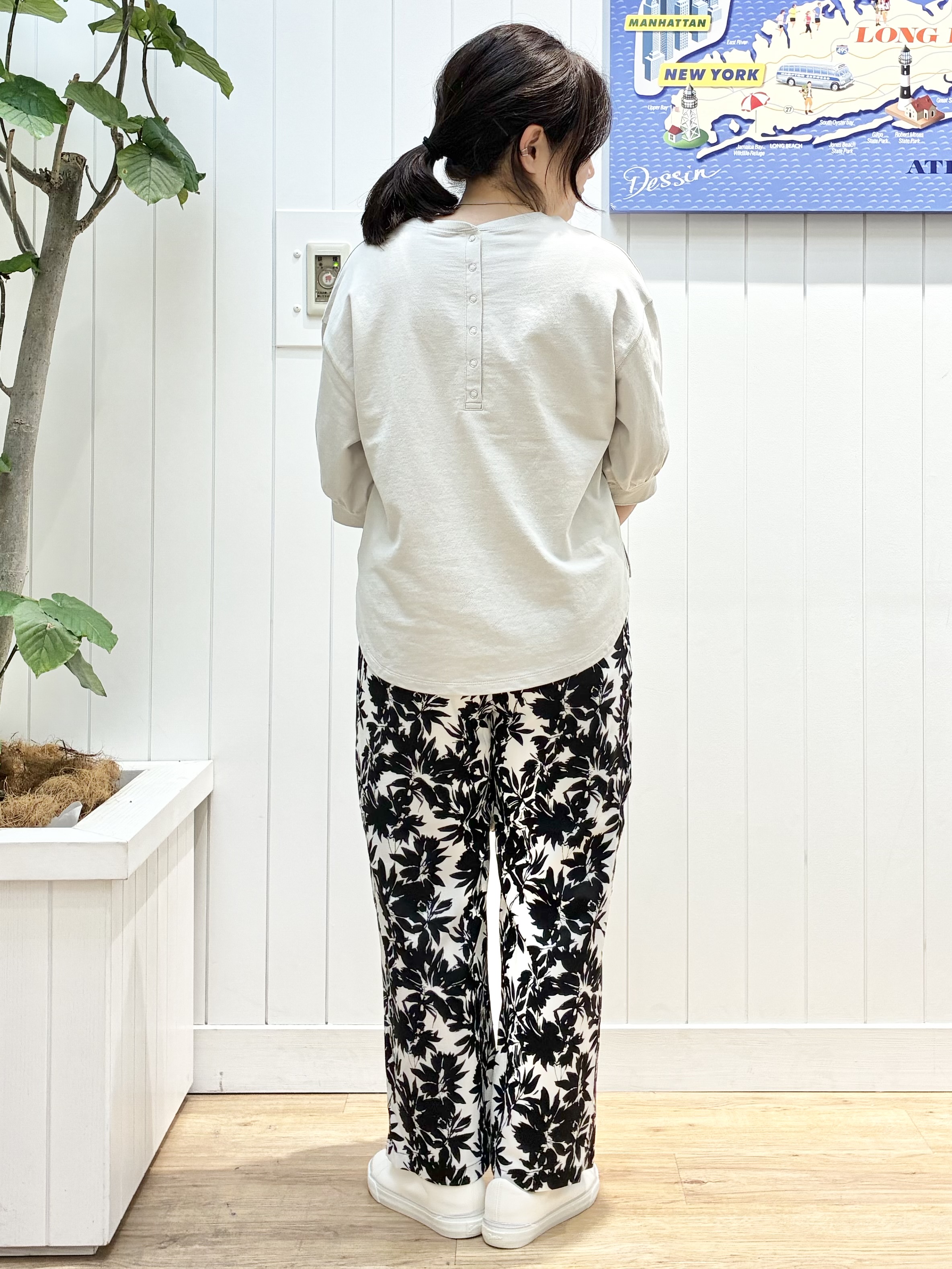 msatoさんの「Dessin｜【360度可愛い】バックヘンリーカットソー5分袖」を使ったコーディネート