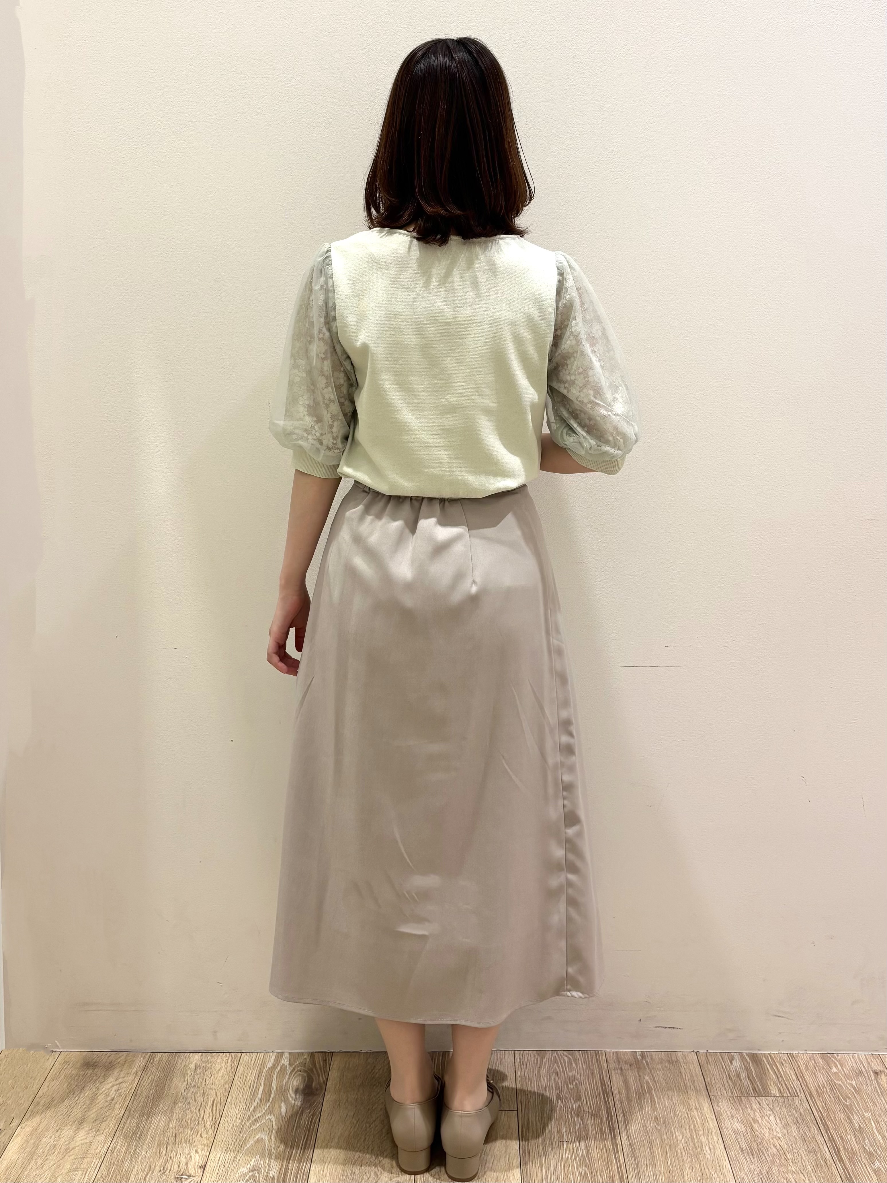 honamiさんの「index｜【UVケア】レーススリーブハートネックニット《洗濯機OK／抗ピル／XS～LL》」を使ったコーディネート