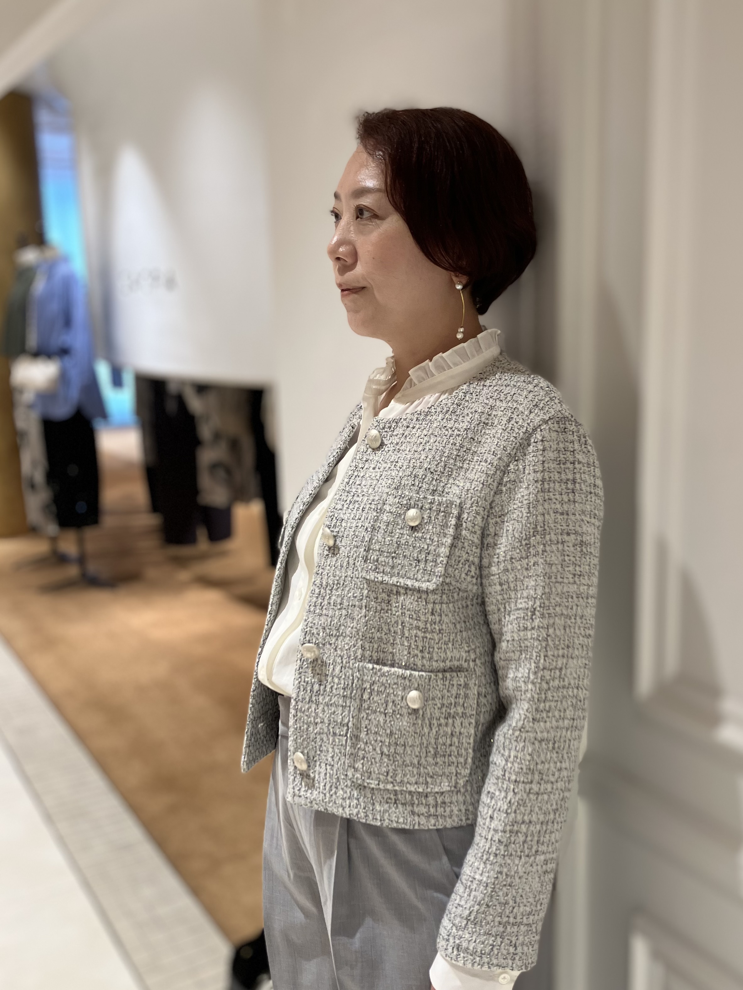 TAJIさんの「DRESSTERIOR｜【ウォッシャブル/通勤】スタンドフリル ブラウス」を使ったコーディネート