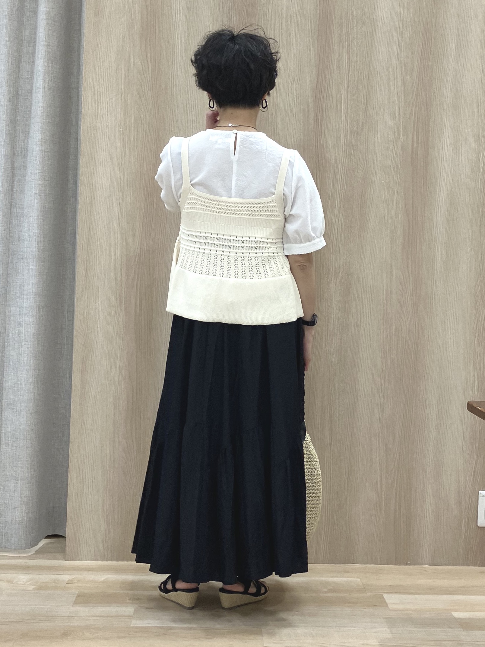 Keiさんの「grove｜人気急上昇！【貴島明日香さん着用】軽やかにゆれる、ティアードスカート」を使ったコーディネート