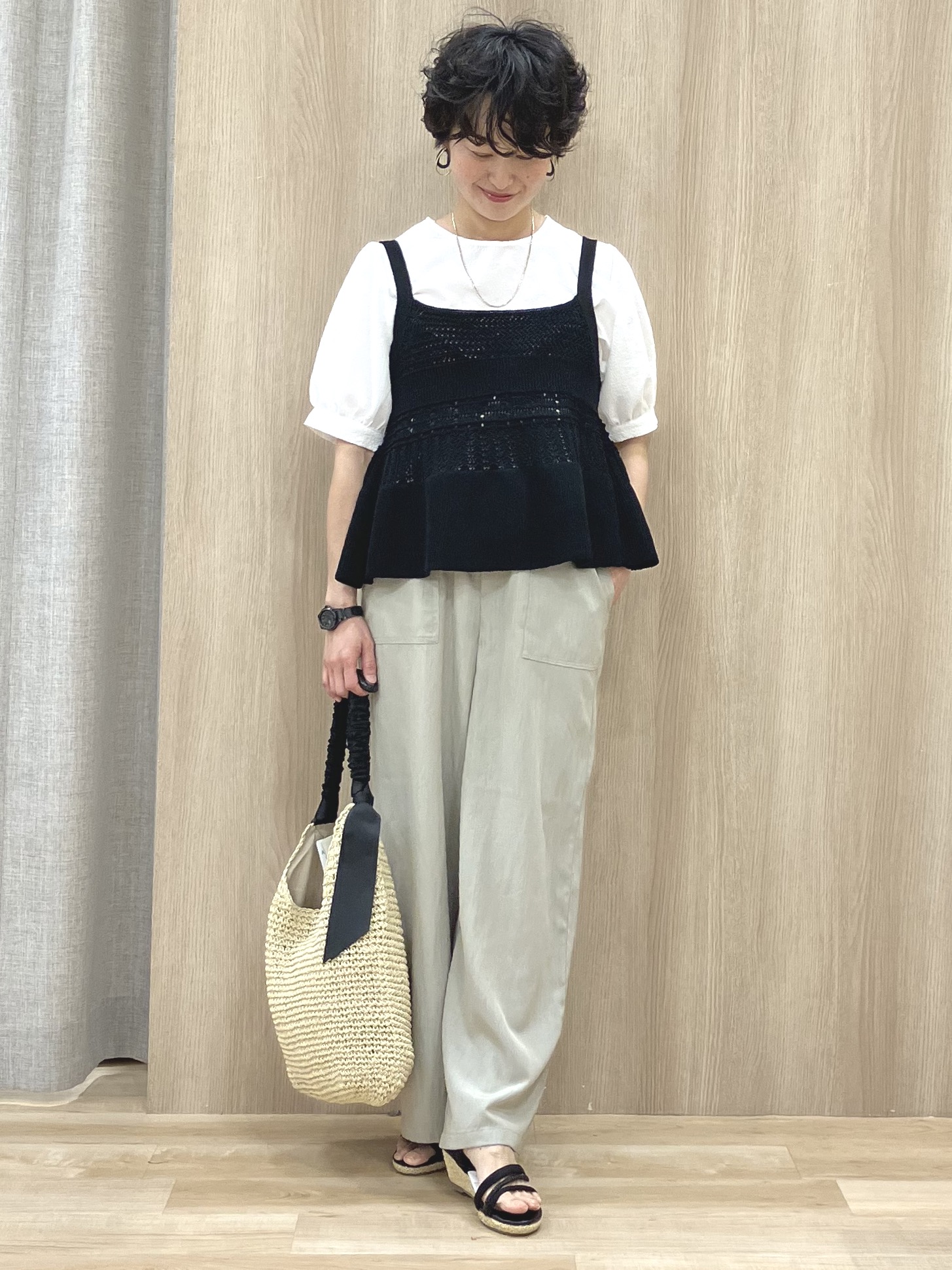 Keiさんの「grove｜人気急上昇！【貴島明日香さん着用】軽やかにゆれる、ティアードスカート」を使ったコーディネート