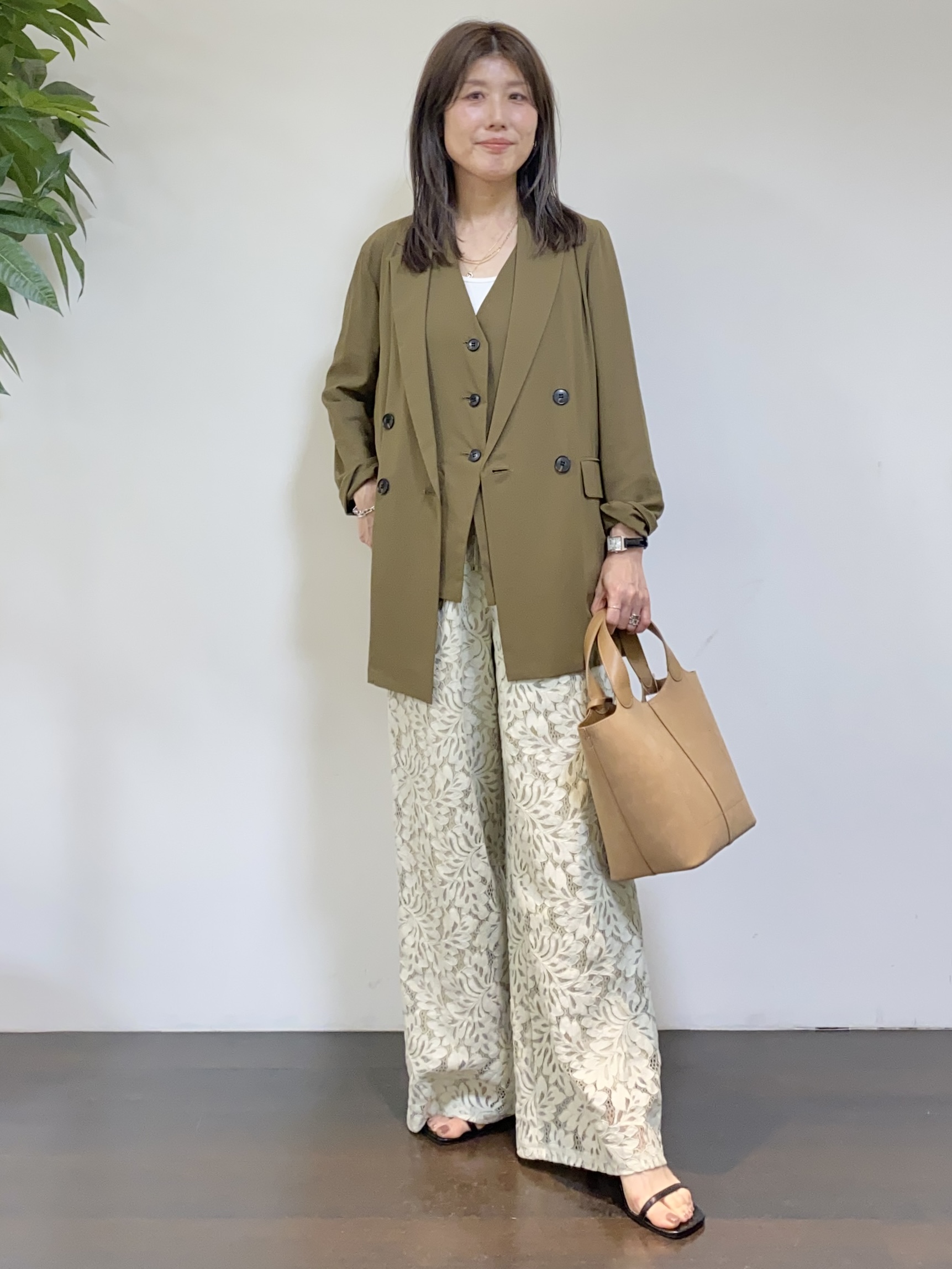 tomoさんの「UNTITLED｜◆【セットアップ可/接触冷感/通気性】ドライシアーダブルジャケット」を使ったコーディネート