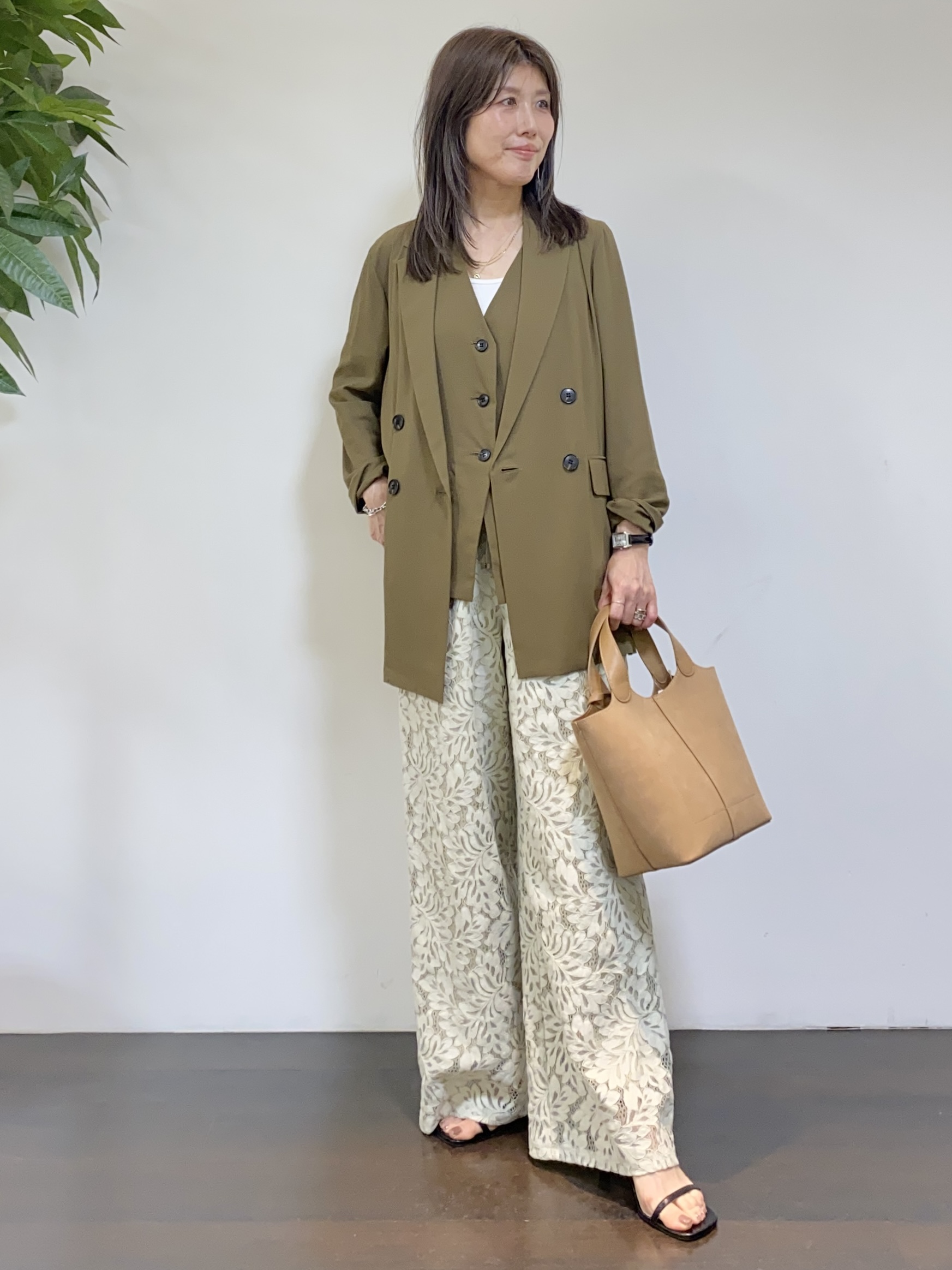 tomoさんの「UNTITLED｜◆【セットアップ可/接触冷感/通気性】ドライシアーダブルジャケット」を使ったコーディネート