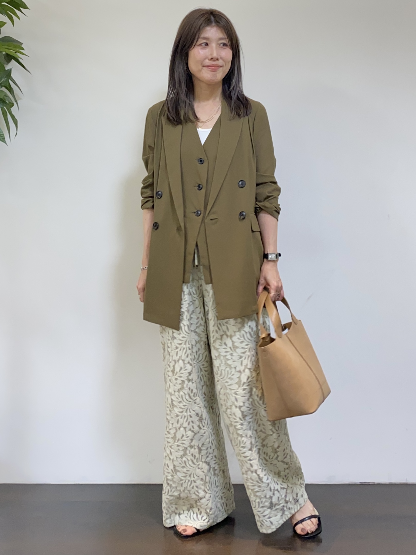 tomoさんの「UNTITLED｜◆【セットアップ可/接触冷感/通気性】ドライシアーダブルジャケット」を使ったコーディネート