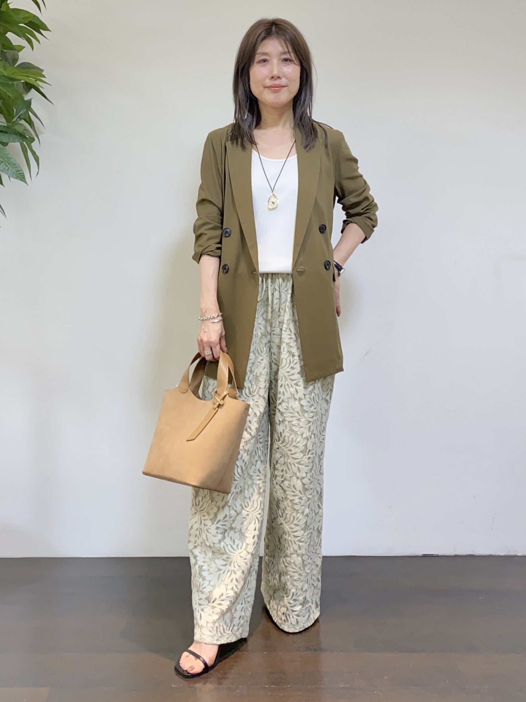 tomoさんの「UNTITLED｜◆【セットアップ可/接触冷感/通気性】ドライシアーダブルジャケット」を使ったコーディネート