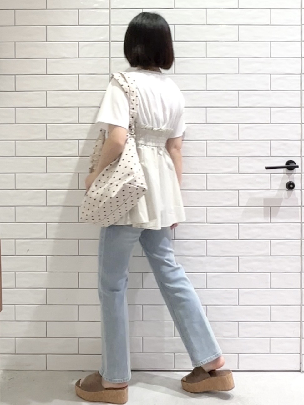 しおりさんの「OPAQUE.CLIP｜ビスチェドッキングカットソー【洗濯機OK】」を使ったコーディネート