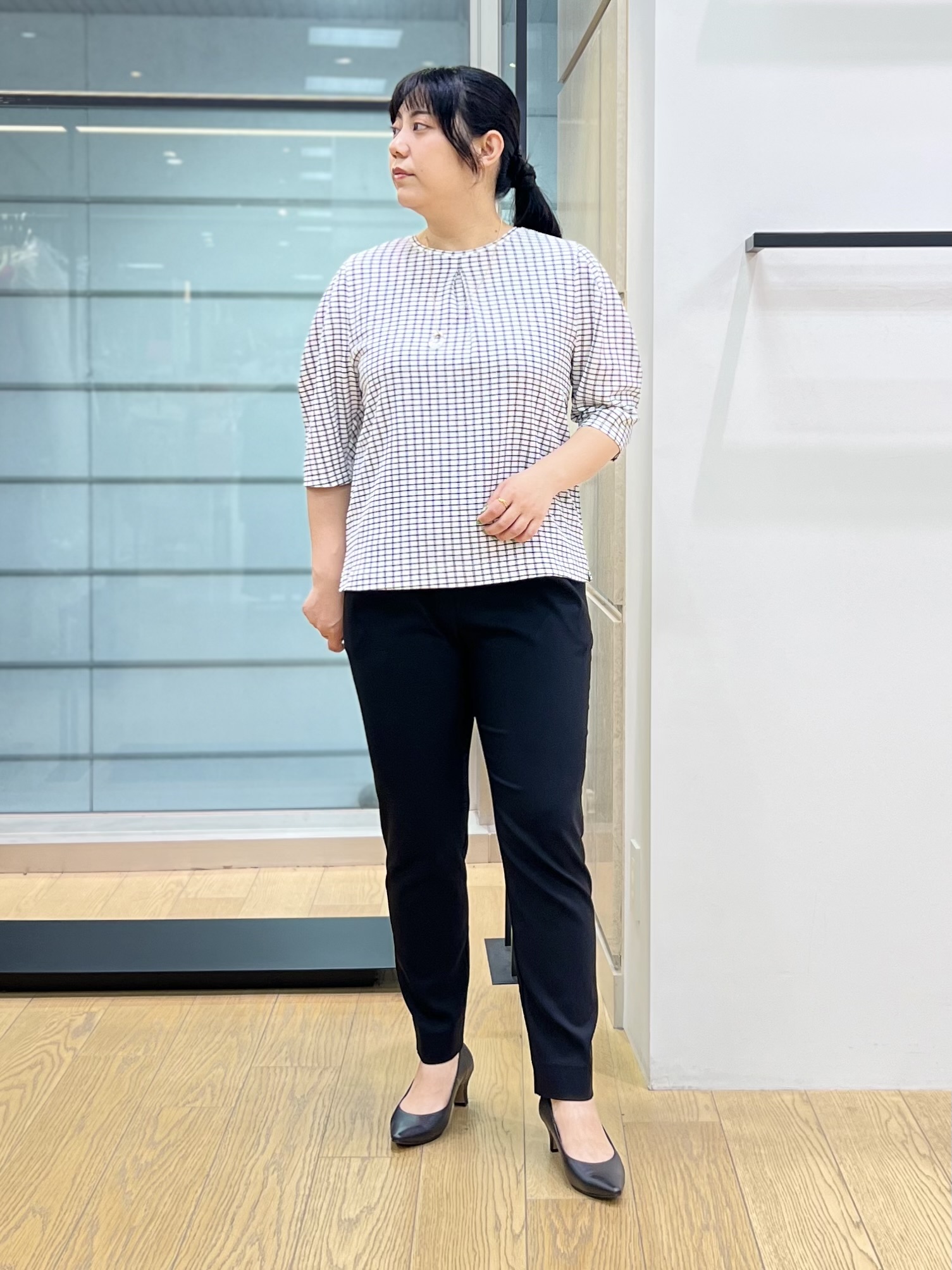 shimaさんの「INDIVI｜【接触冷感／透湿／着る日傘】ノーカラージャケット」を使ったコーディネート