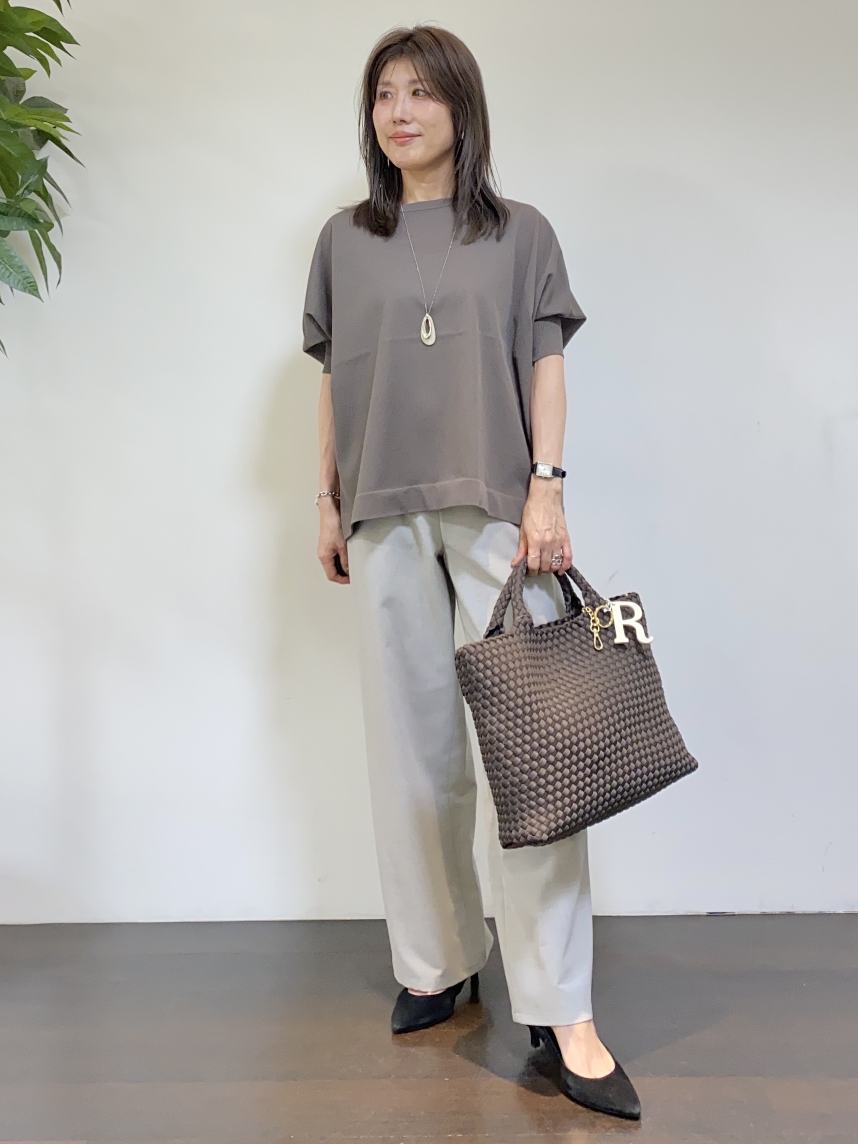 tomoさんの「UNTITLED｜【シワになりにくい/セットアップ可/接触冷感】ハーフスリーブジャケット」を使ったコーディネート